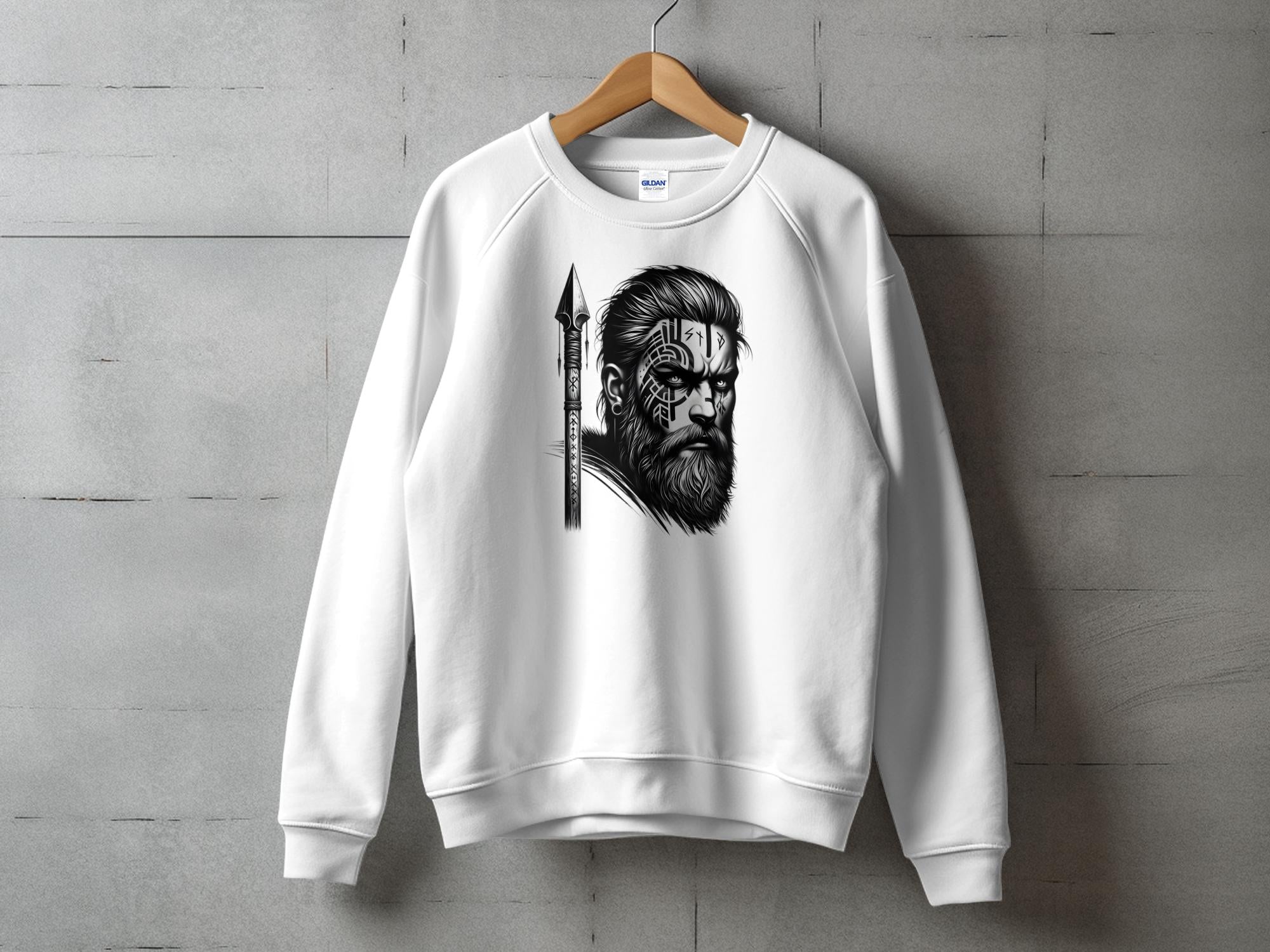 Viking Protector - Coloured Gildan Sweatshirt Realistic Norse Talisman Men Women Unisex Valhalla Tee Graphic Design