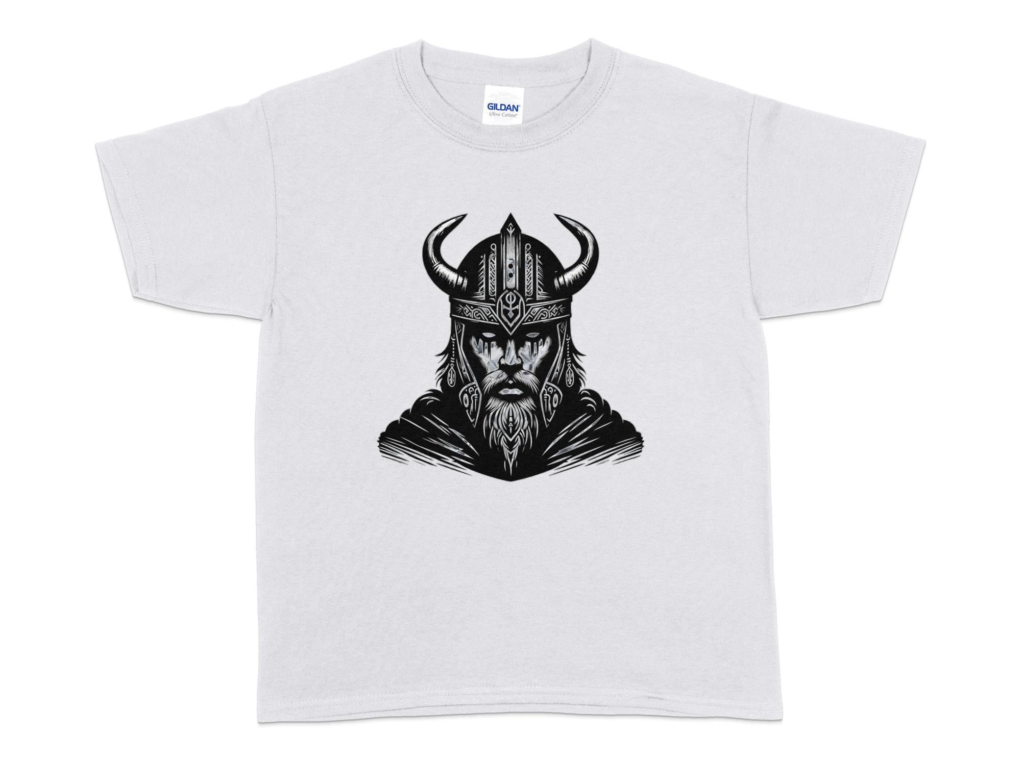 Viking Iron Will - Coloured Gildan Kids T-Shirt Realistic Norse Talisman Unisex Valhalla Tee Graphic Design