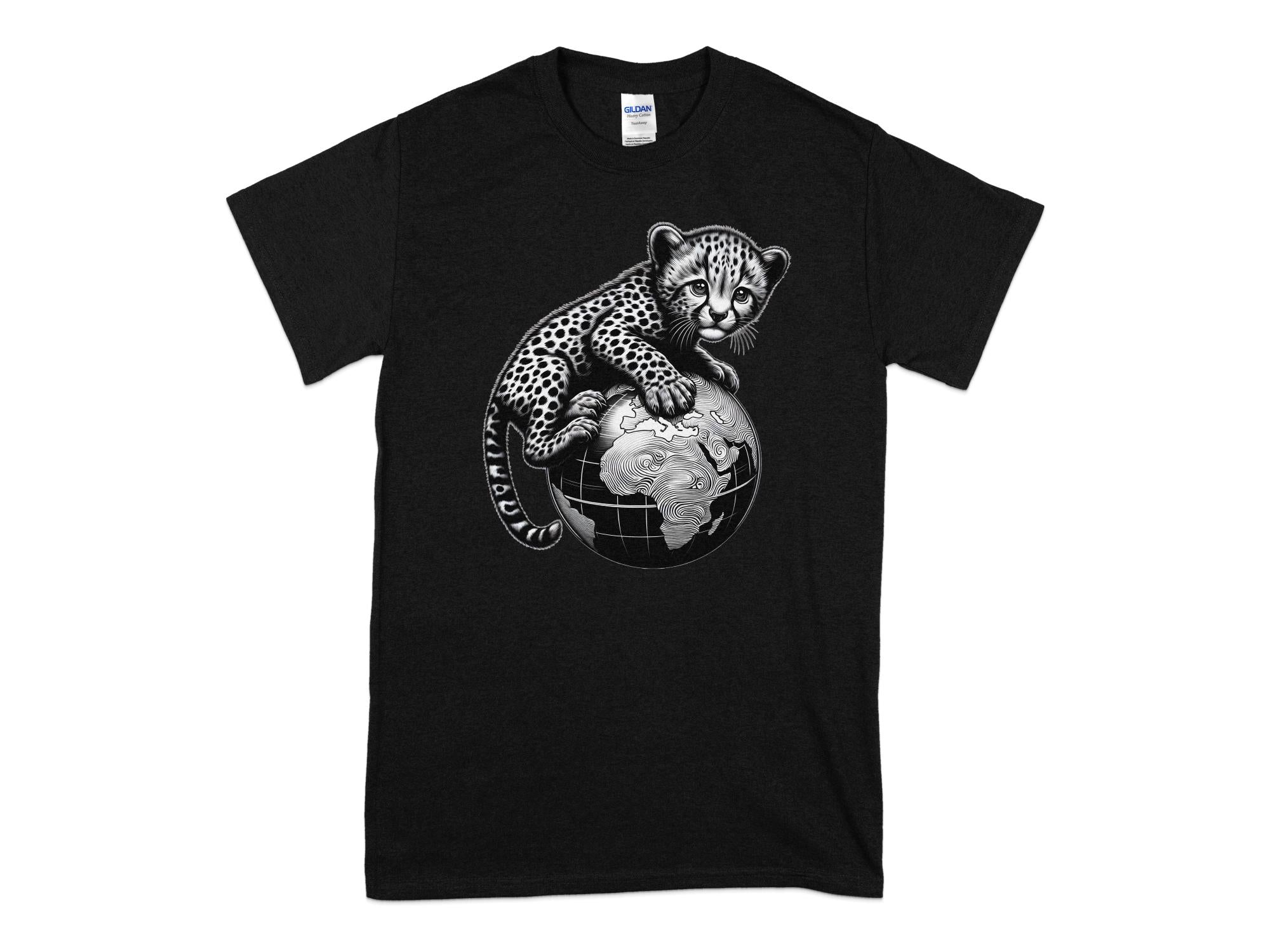 Cheetah World - Coloured Gildan T-Shirt Realistic Animal Talisman Unisex Cute Tee Graphic Design