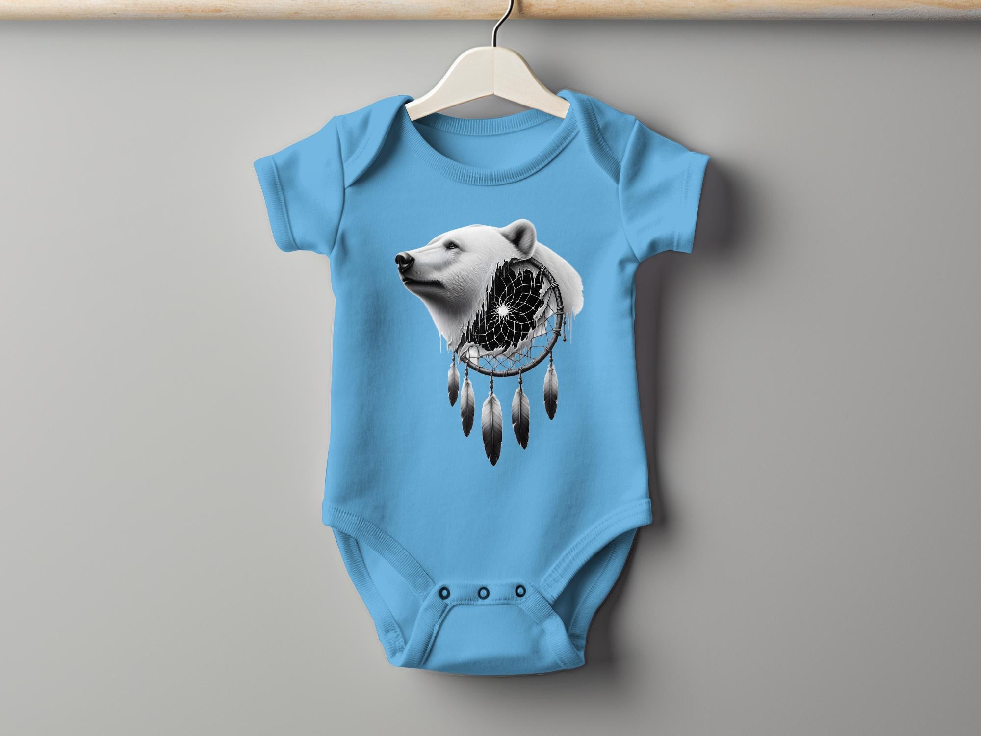 Dreamcatcher Bear - Coloured Toddler Bodysuit Realistic Native American Talisman Unisex Mythology Tee Graphic Design