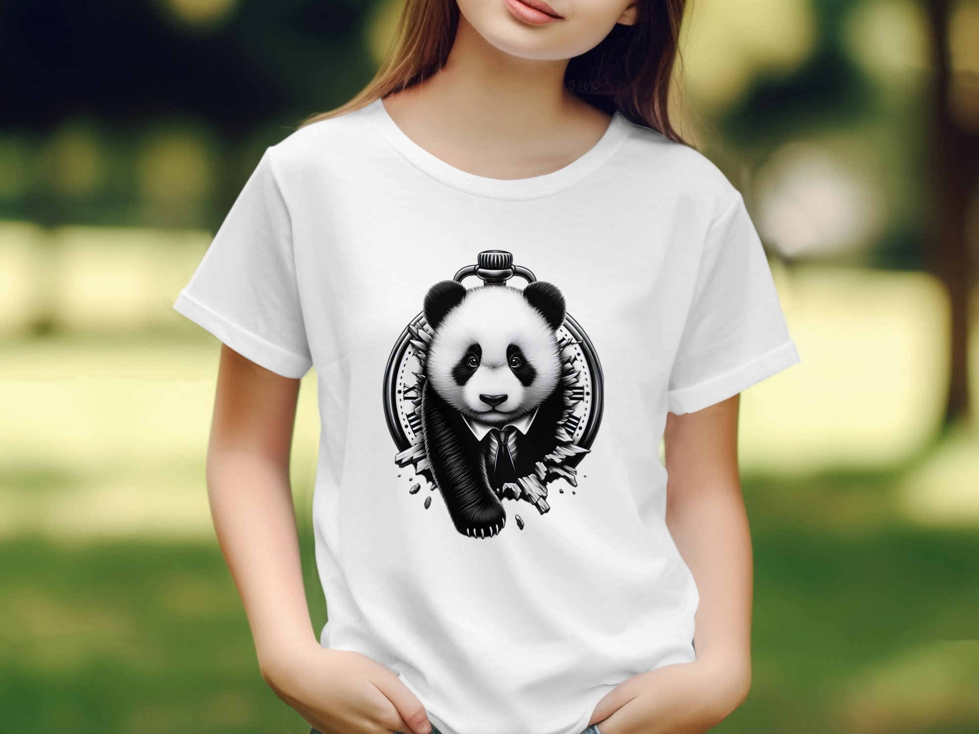 Panda - Coloured Kids T-Shirt Realistic Animal Talisman Unisex Cute Tee Graphic Design