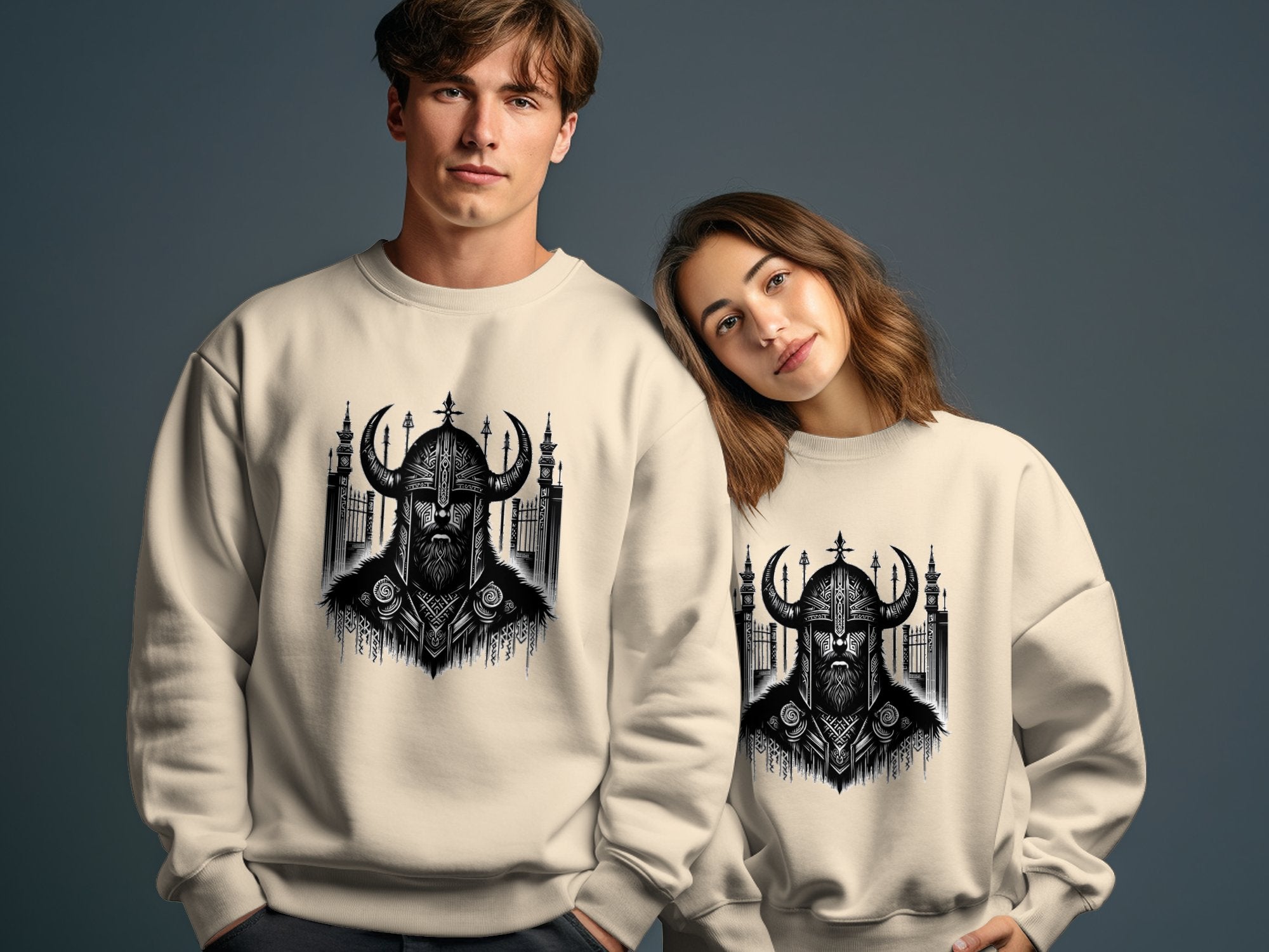 Viking Resolve - Coloured Gildan Sweatshirt Realistic Norse Talisman Men Women Unisex Valhalla Tee Graphic Design