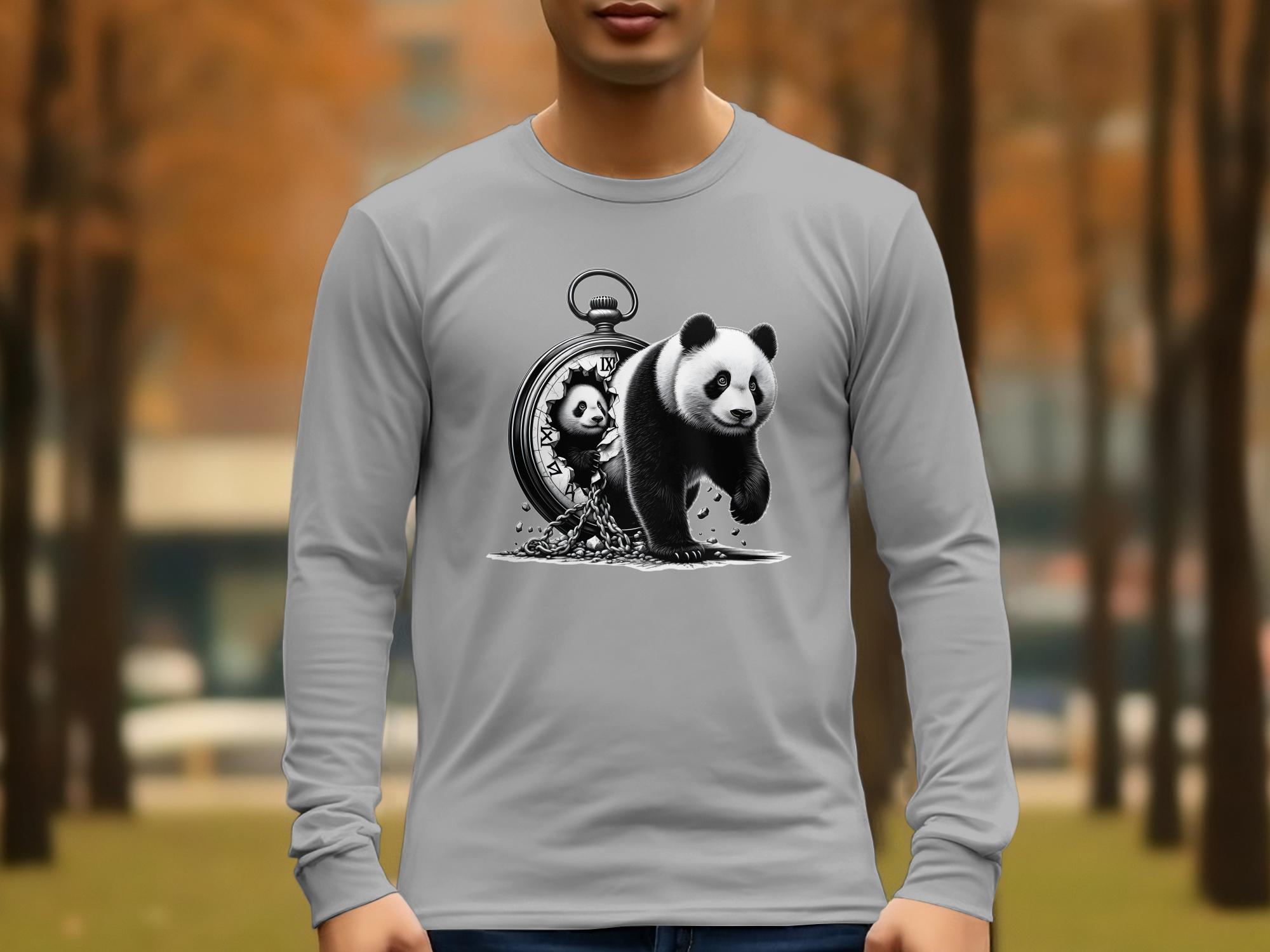 Panda - Coloured Gildan Long Sleeve Realistic Animal Talisman Unisex Cute Tee Graphic Design