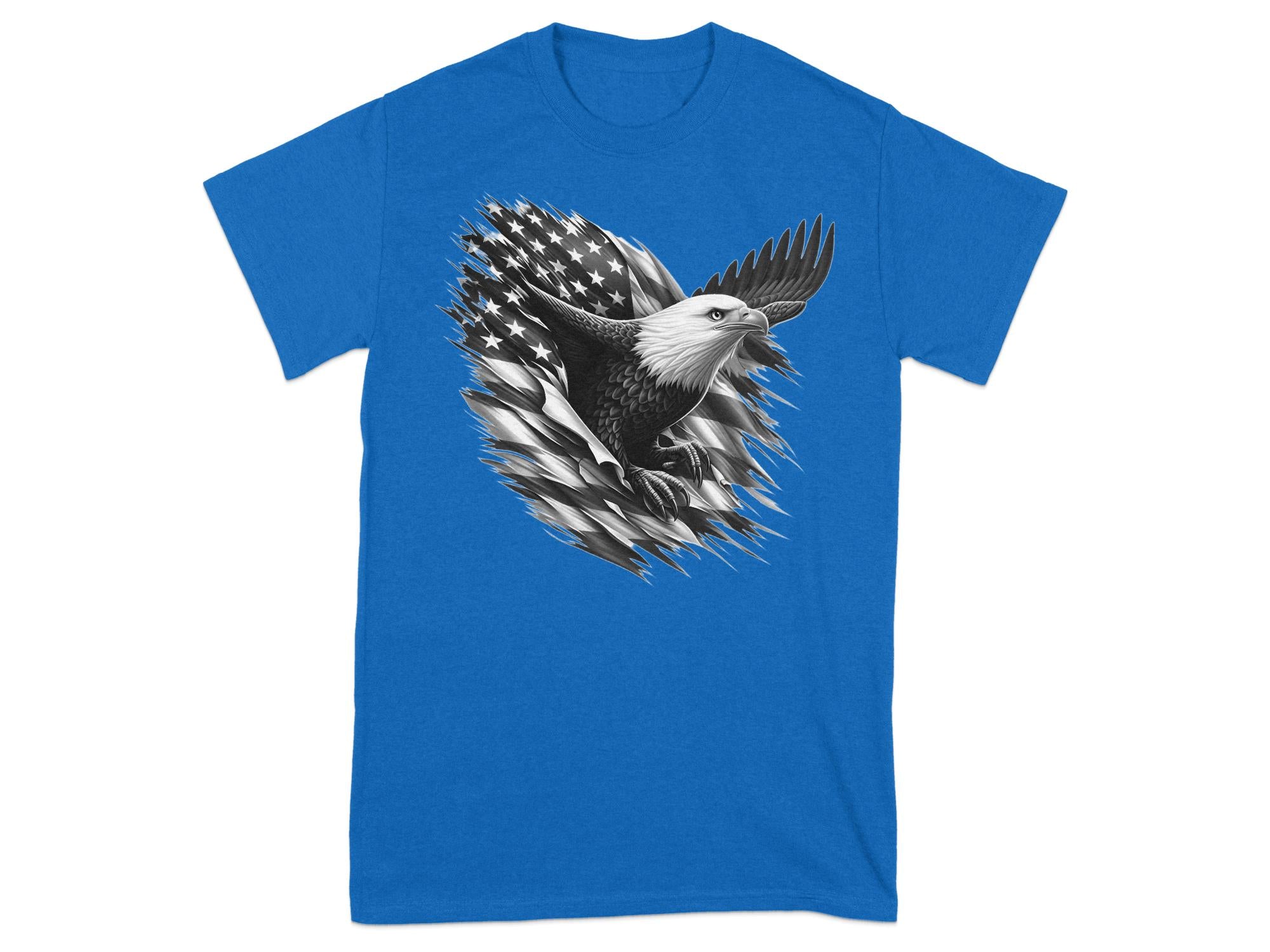 Eagle Patriot - Coloured Gildan T-Shirt Realistic Animal Talisman Unisex Tee Graphic Design