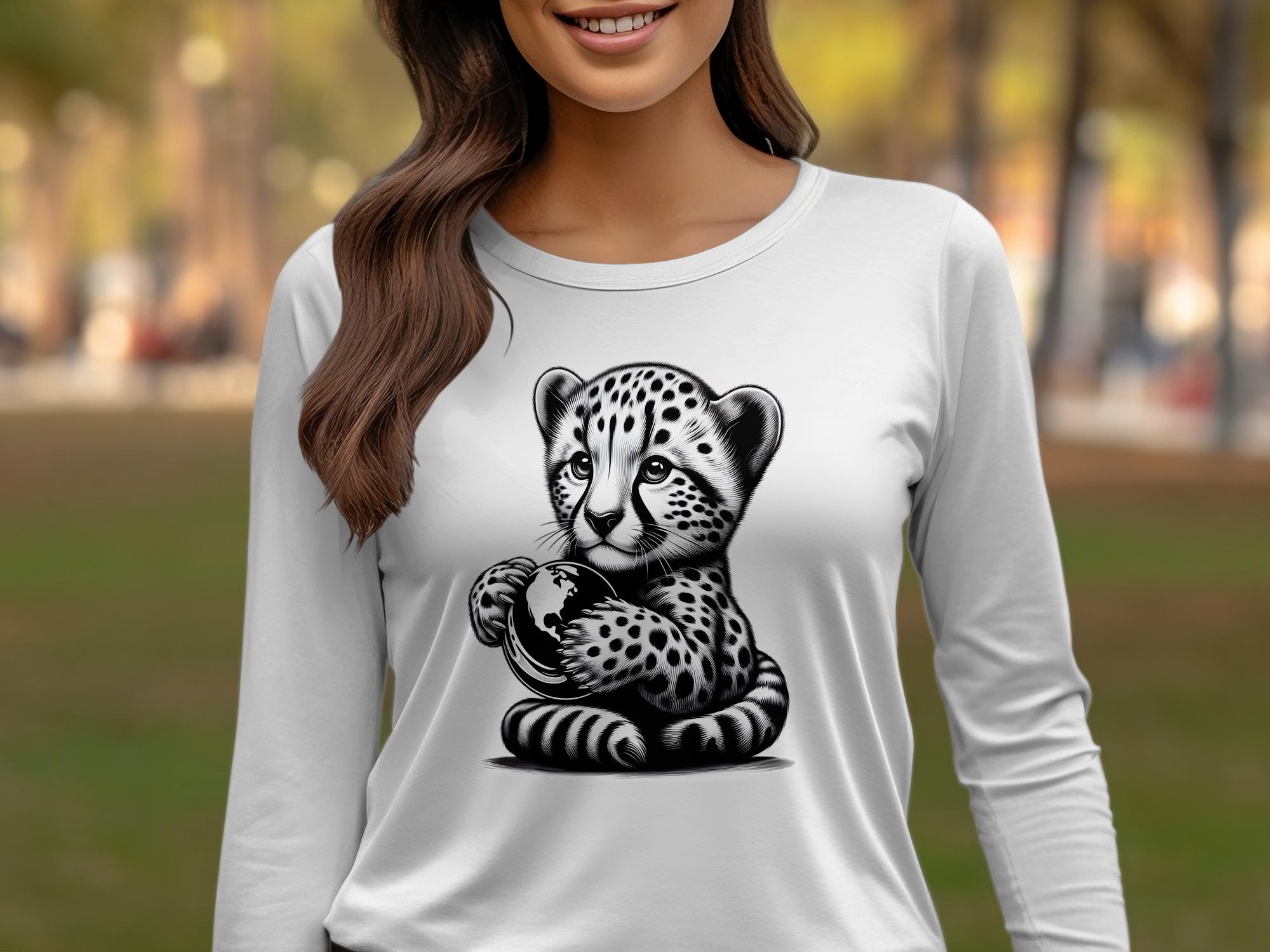 Cheetah World - Coloured Gildan Long Sleeve Realistic Animal Talisman Unisex Cute Tee Graphic Design