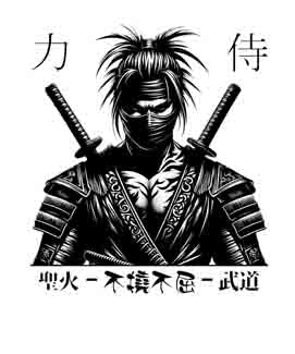 Samurai Ninja - Digital Art | PNG, JPEG & SVG | Instant Download for Apparel, Décor and Wall Art