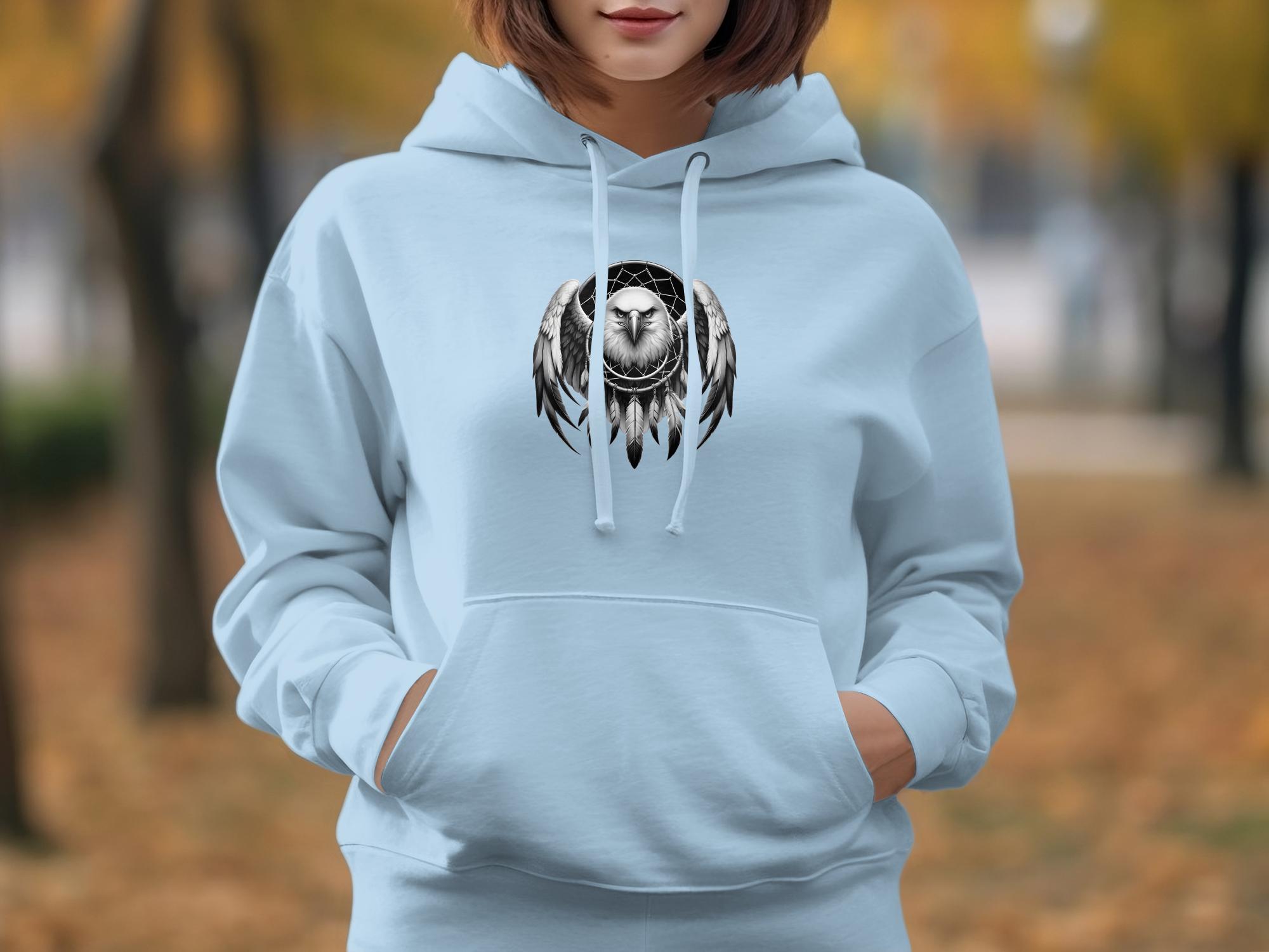 Dreamcatcher Eagle - Coloured Gildan Hoodie Realistic Native American Talisman Unisex Mythology Tee Graphic Design