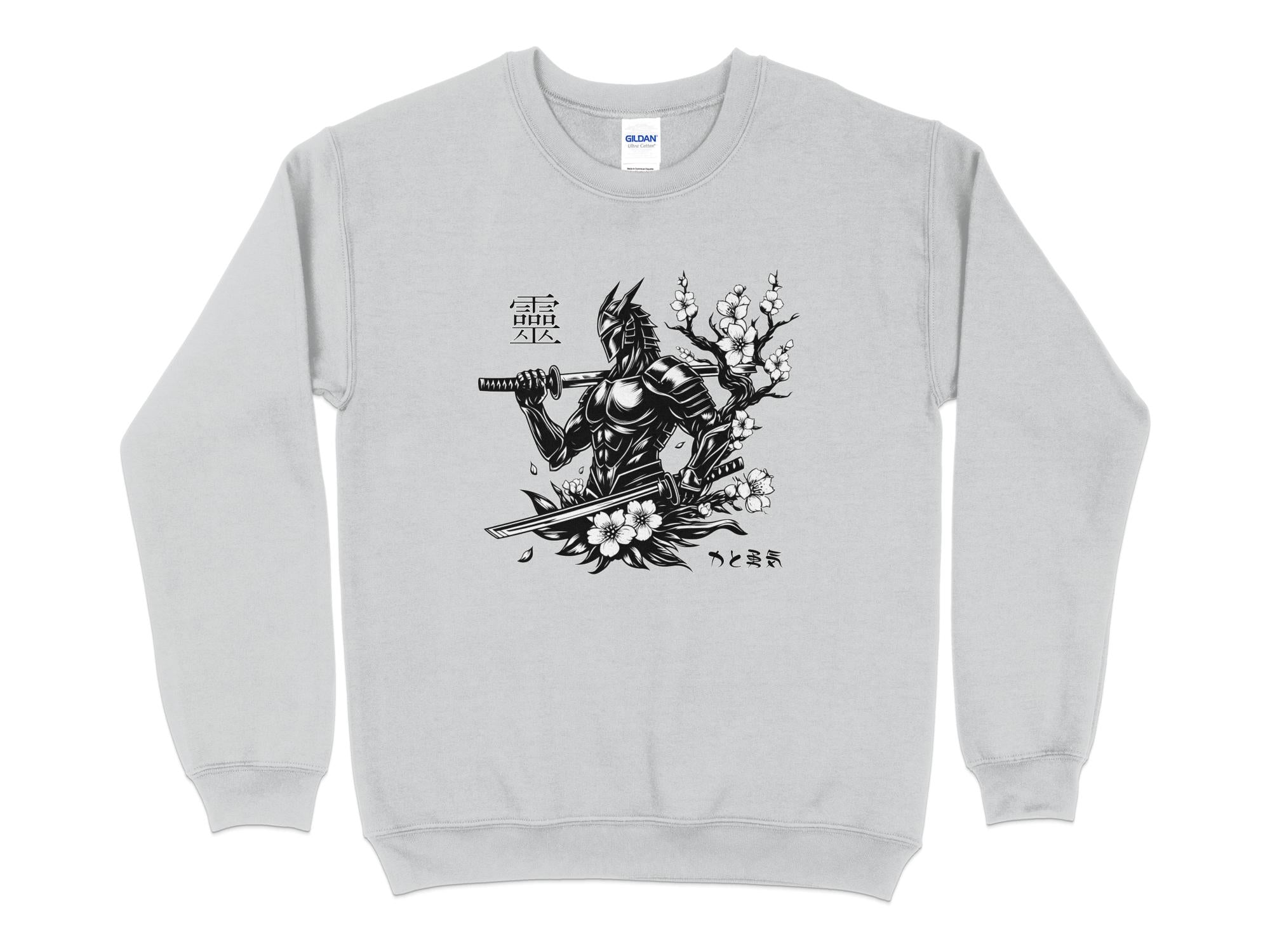 Samurai Ninja - Coloured Gildan Sweatshirt Japanese Talisman Unisex Cultural Symbolic Graphic Design