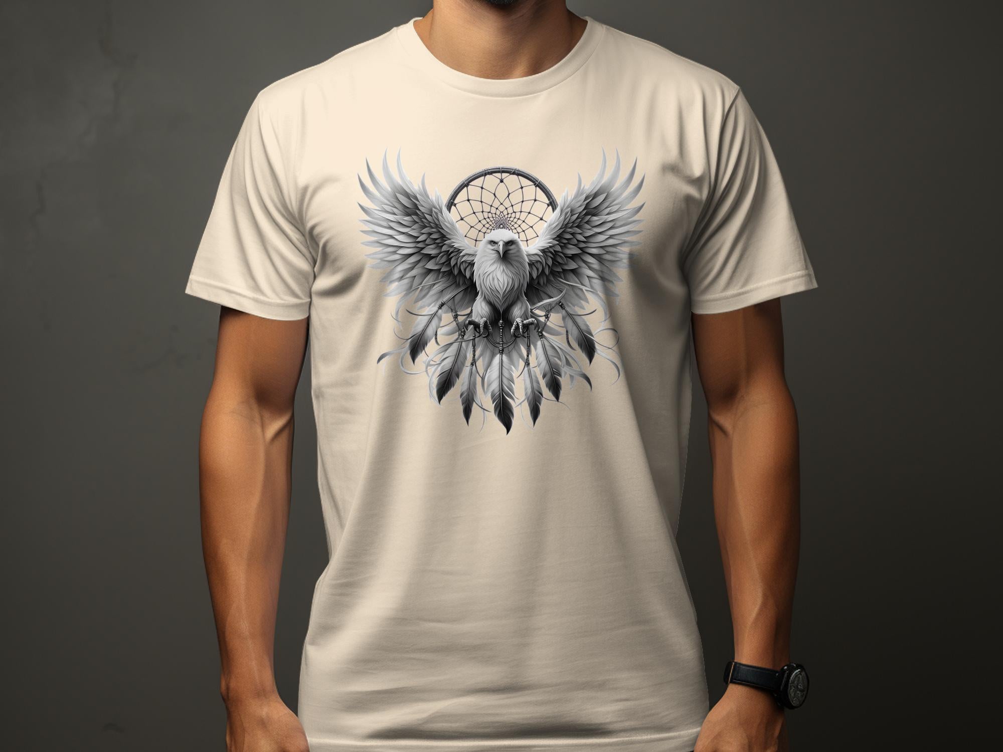 Dreamcatcher Eagle - Coloured Gildan T-Shirt Realistic Native American Talisman Unisex Mythology Tee Graphic Design