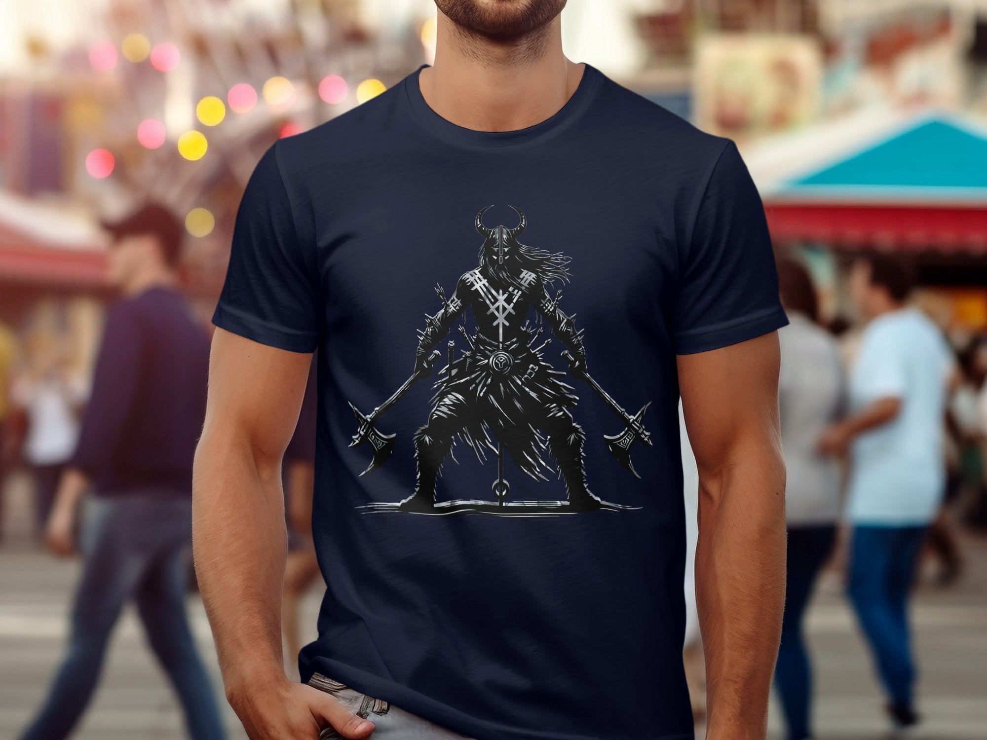 Viking Indomitable - Coloured Gildan T Shirt Norse Talisman Men Women Unisex Valhalla Tee