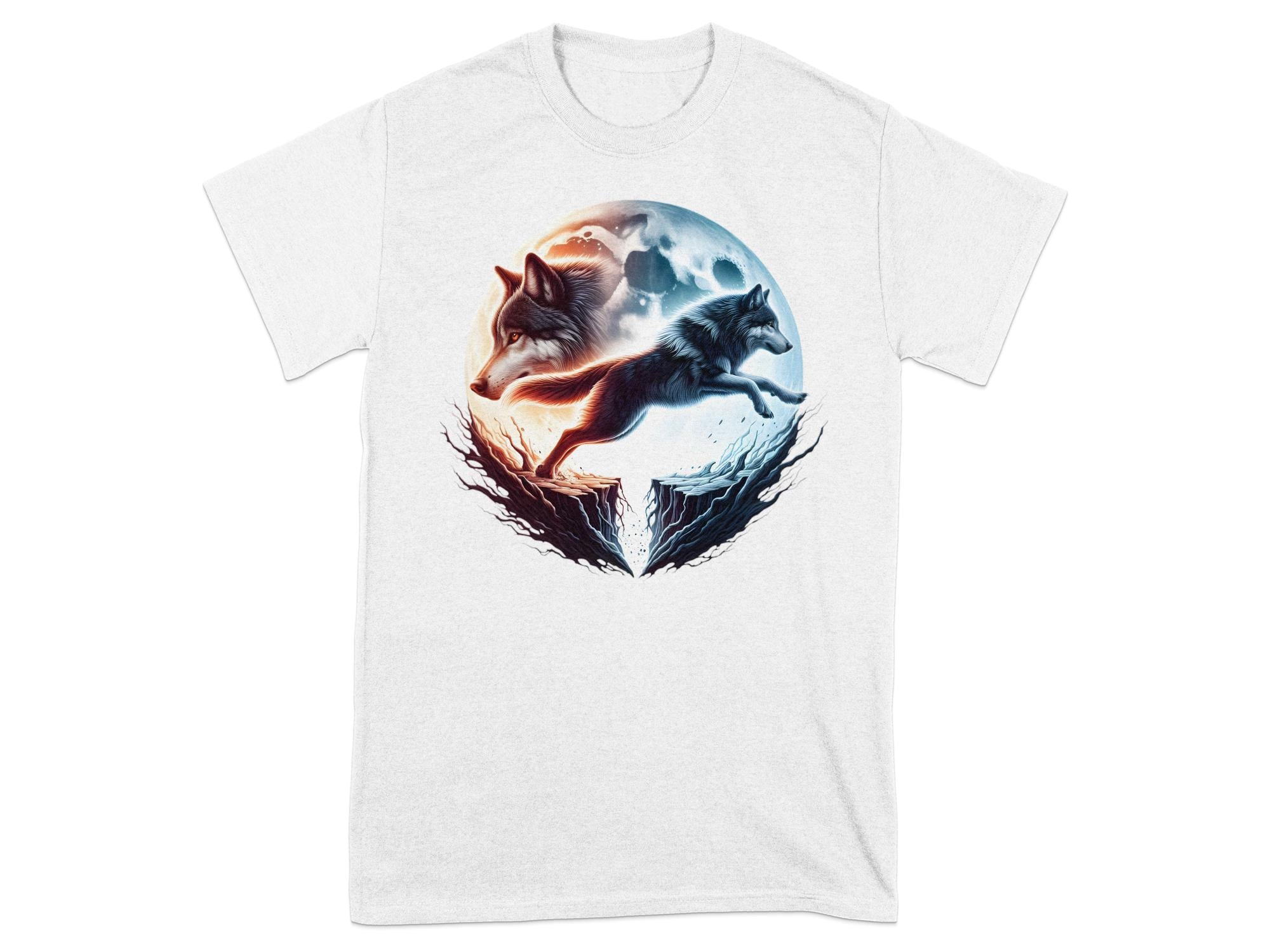 Moon Wolf - T-Shirt Realistic Full Colour Animal Talisman Unisex Mythology Tee Gildan Graphic Design