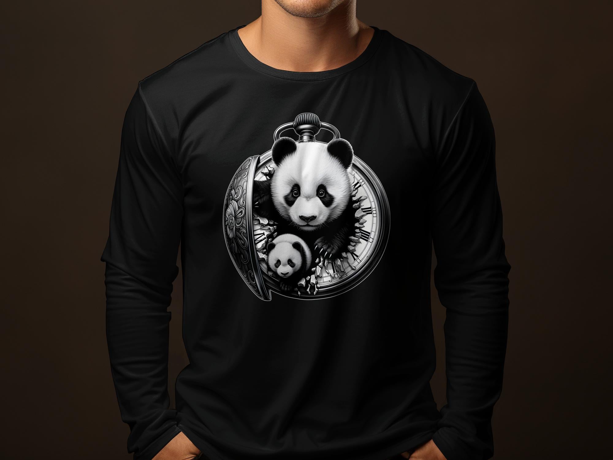 Panda - Coloured Gildan Long Sleeve Realistic Animal Talisman Unisex Cute Tee Graphic Design