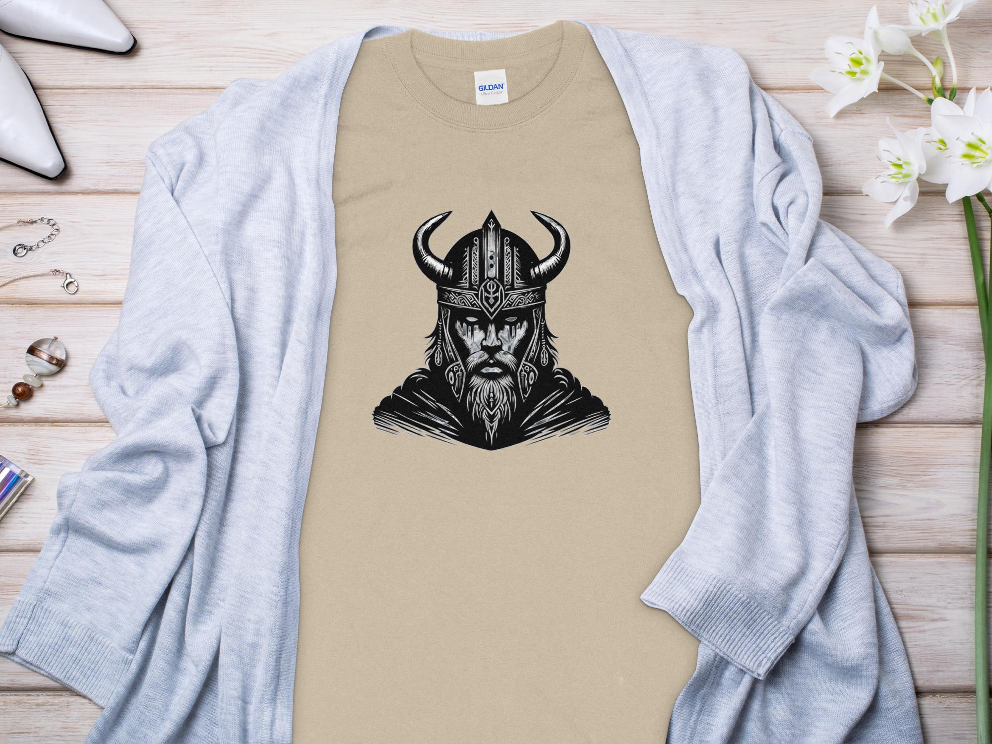 Viking Iron Will - Coloured Gildan Long Sleeve Realistic Norse Talisman Men Women Unisex Valhalla Tee Graphic Design