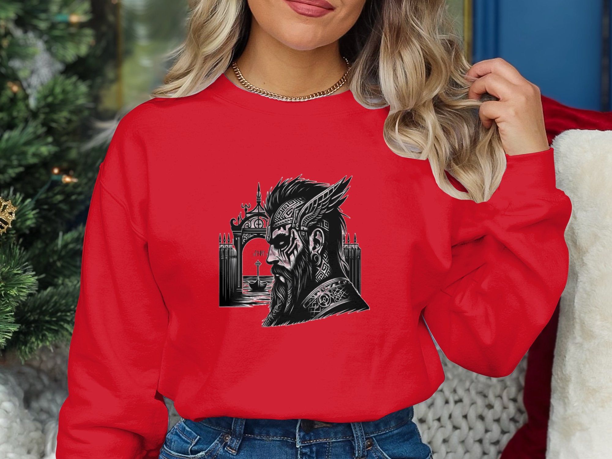 Viking Acceptance - Coloured Gildan Sweatshirt Realistic Norse Talisman Men Women Unisex Valhalla Tee Graphic Design