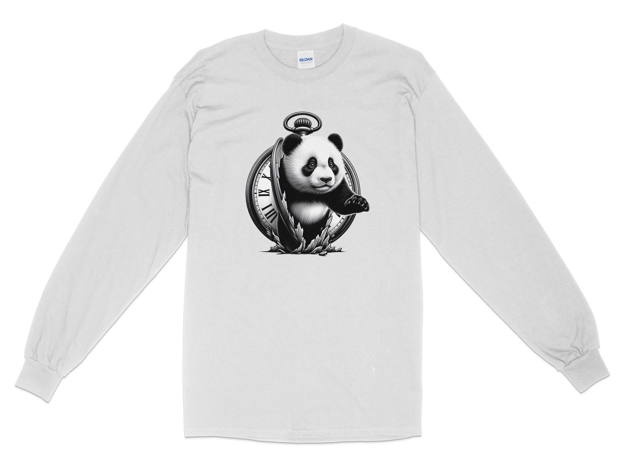 Panda - Coloured Gildan Long Sleeve Realistic Animal Talisman Unisex Cute Tee Graphic Design