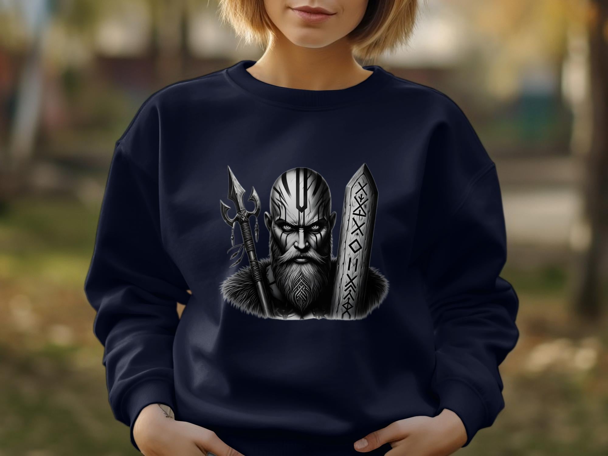 Viking Strength - Coloured Gildan Sweatshirt Realistic Norse Talisman Men Women Unisex Valhalla Tee Graphic Design