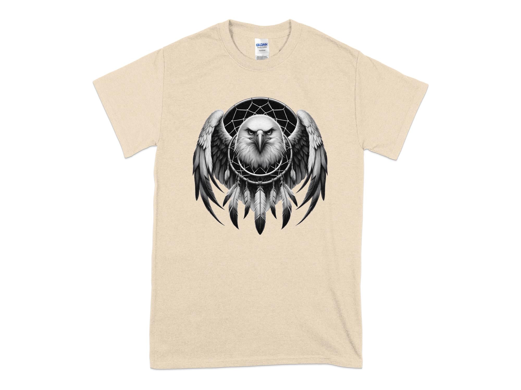 Dreamcatcher Eagle - Coloured Gildan T-Shirt Realistic Native American Talisman Unisex Mythology Tee Graphic Design