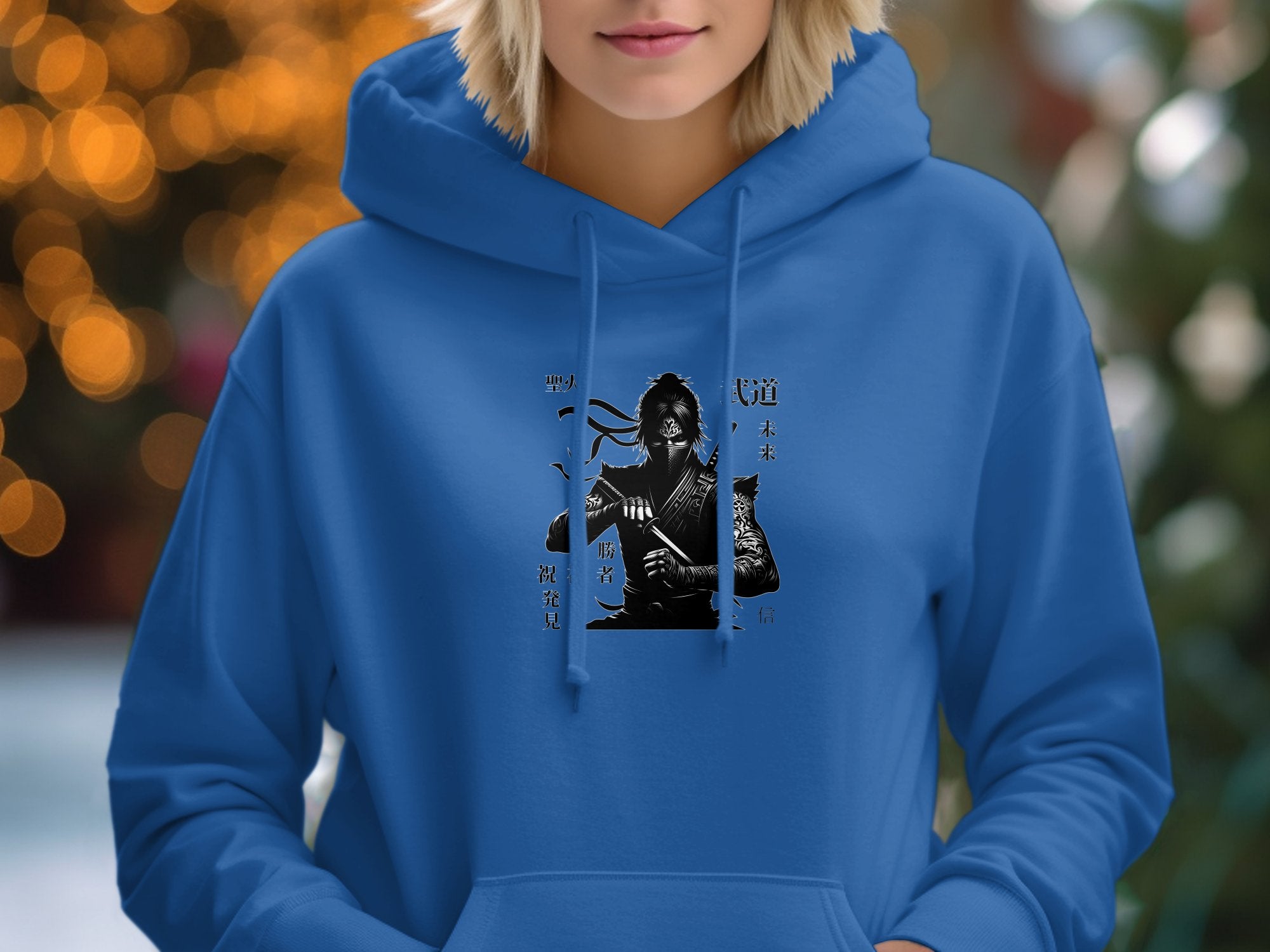 Samurai Ninja - Coloured Gildan Hoodie Japanese Talisman Unisex Cultural Symbolic Graphic Design