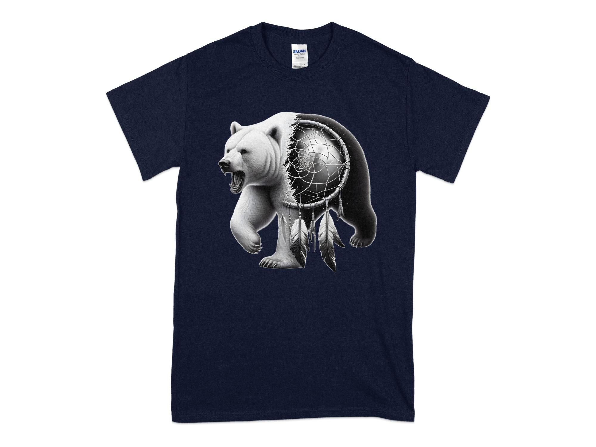 Dreamcatcher Bear - Coloured Gildan T-Shirt Realistic Native American Talisman Unisex Mythology Tee Graphic Design