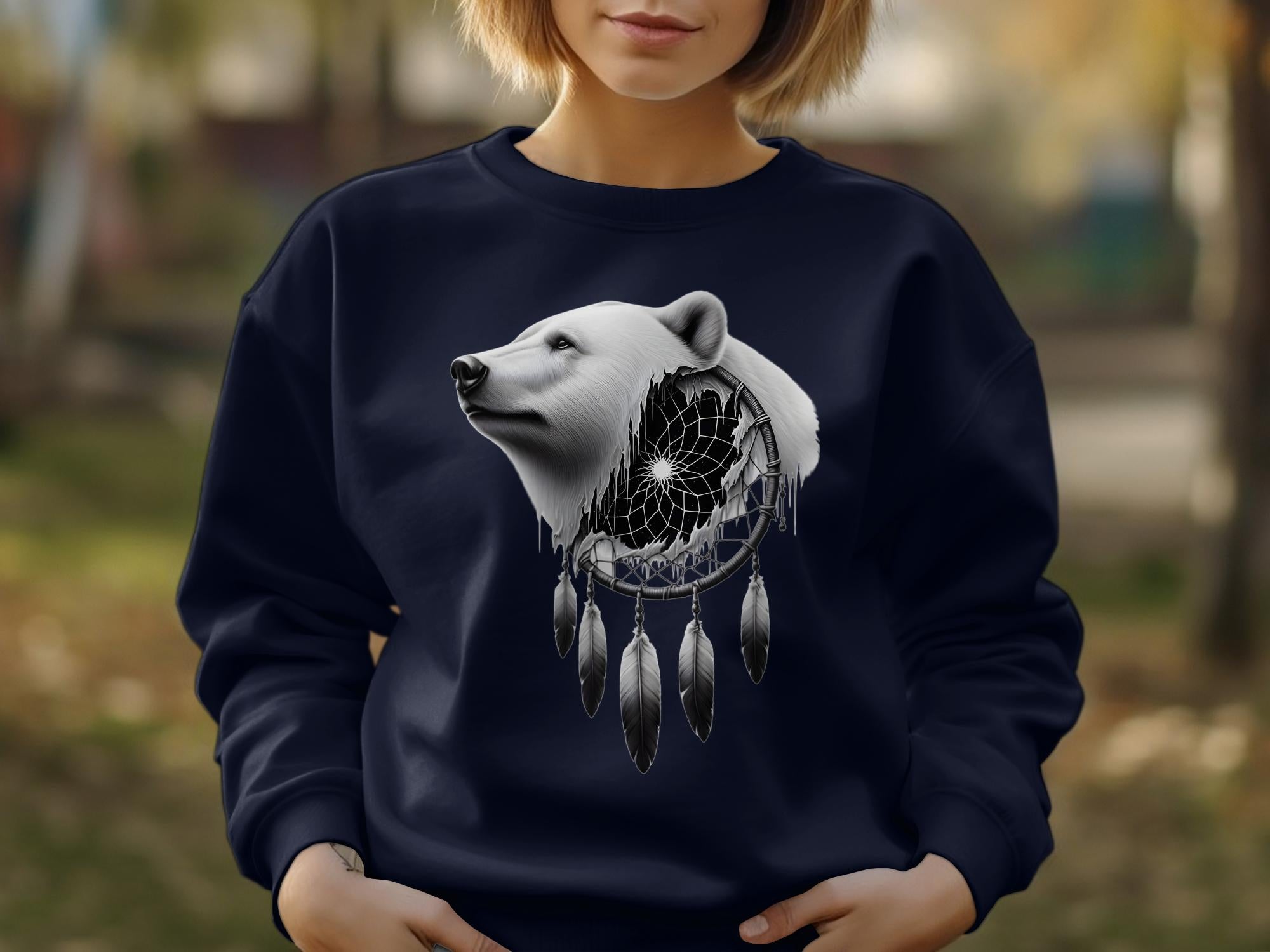 Dreamcatcher Bear - Coloured Gildan Sweatshirt Realistic Native American Talisman Unisex Mythology Tee Graphic Design