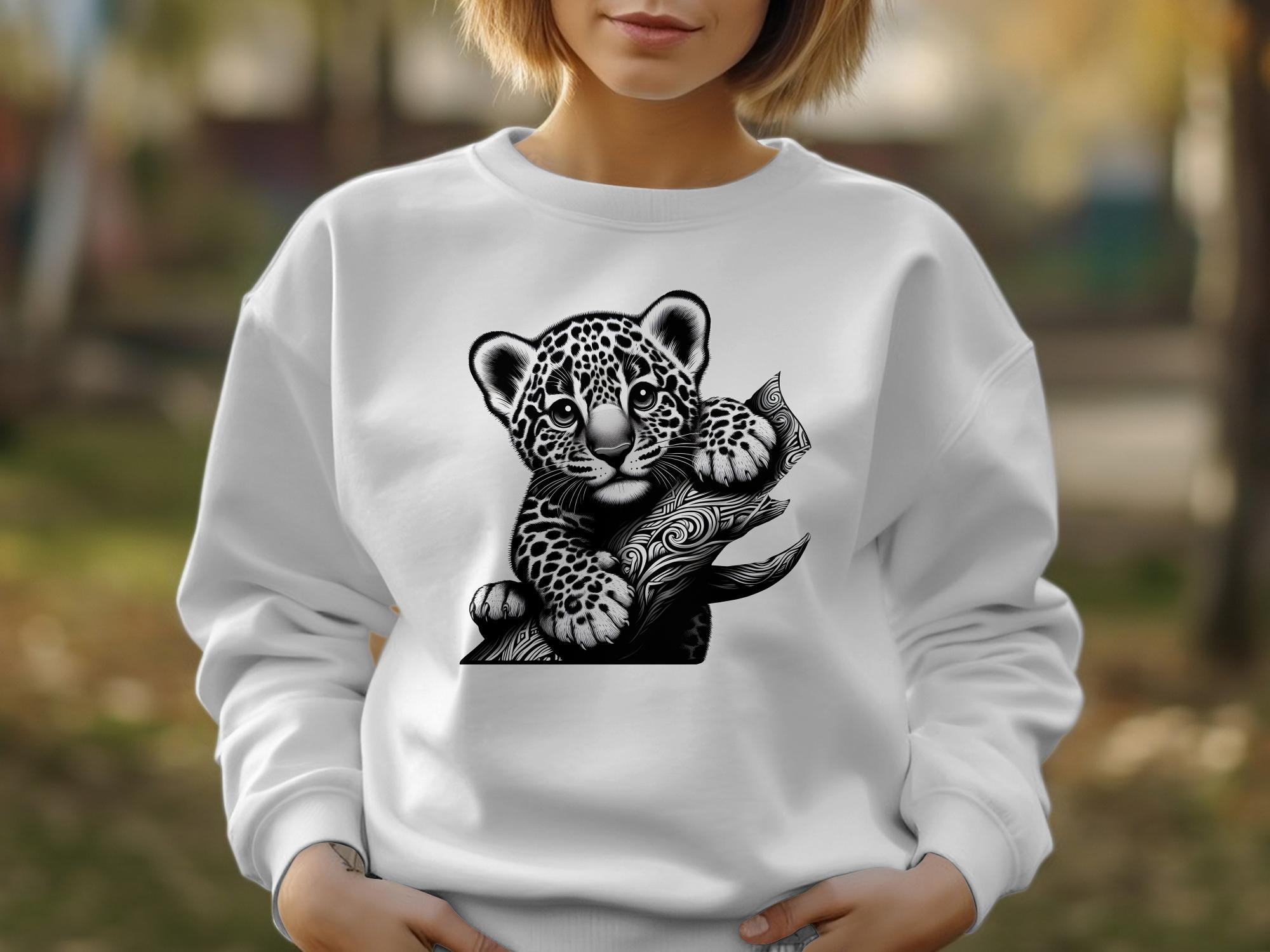 Leopard Bonsai - Coloured Gildan Sweatshirt Realistic Animal Talisman Unisex Cute Tee Graphic Design