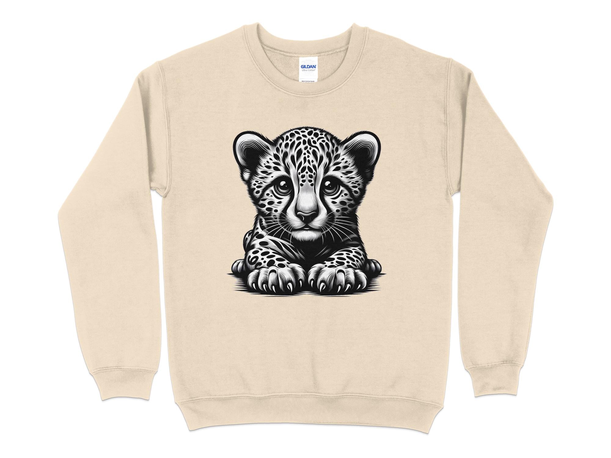 Cheetah World - Coloured Gildan Sweatshirt Realistic Animal Talisman Unisex Cute Tee Graphic Design