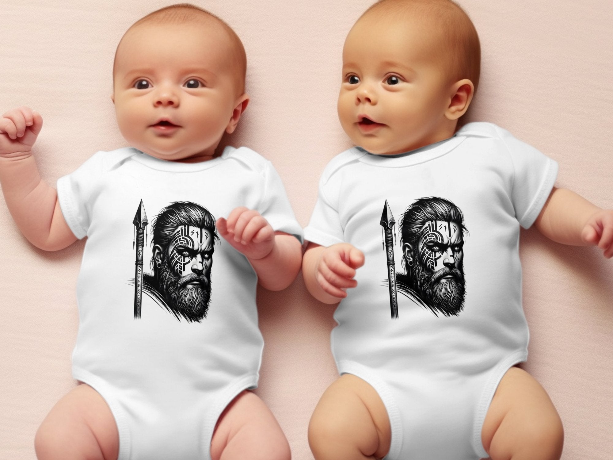 Viking Protector - Coloured Toddler Bodysuit Realistic Norse Talisman Unisex Valhalla Tee Graphic Design