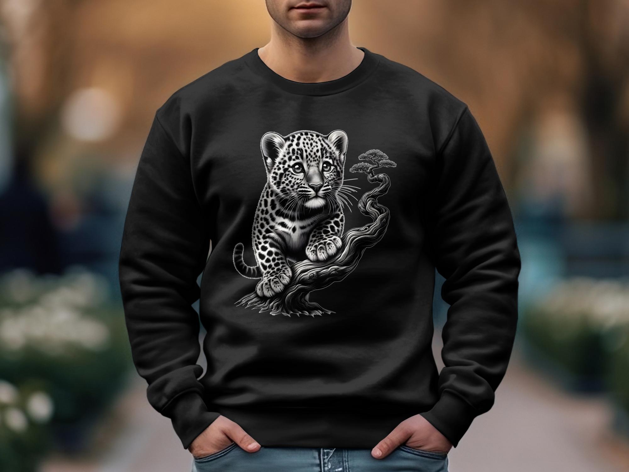 Leopard Bonsai - Coloured Gildan Sweatshirt Realistic Animal Talisman Unisex Cute Tee Graphic Design