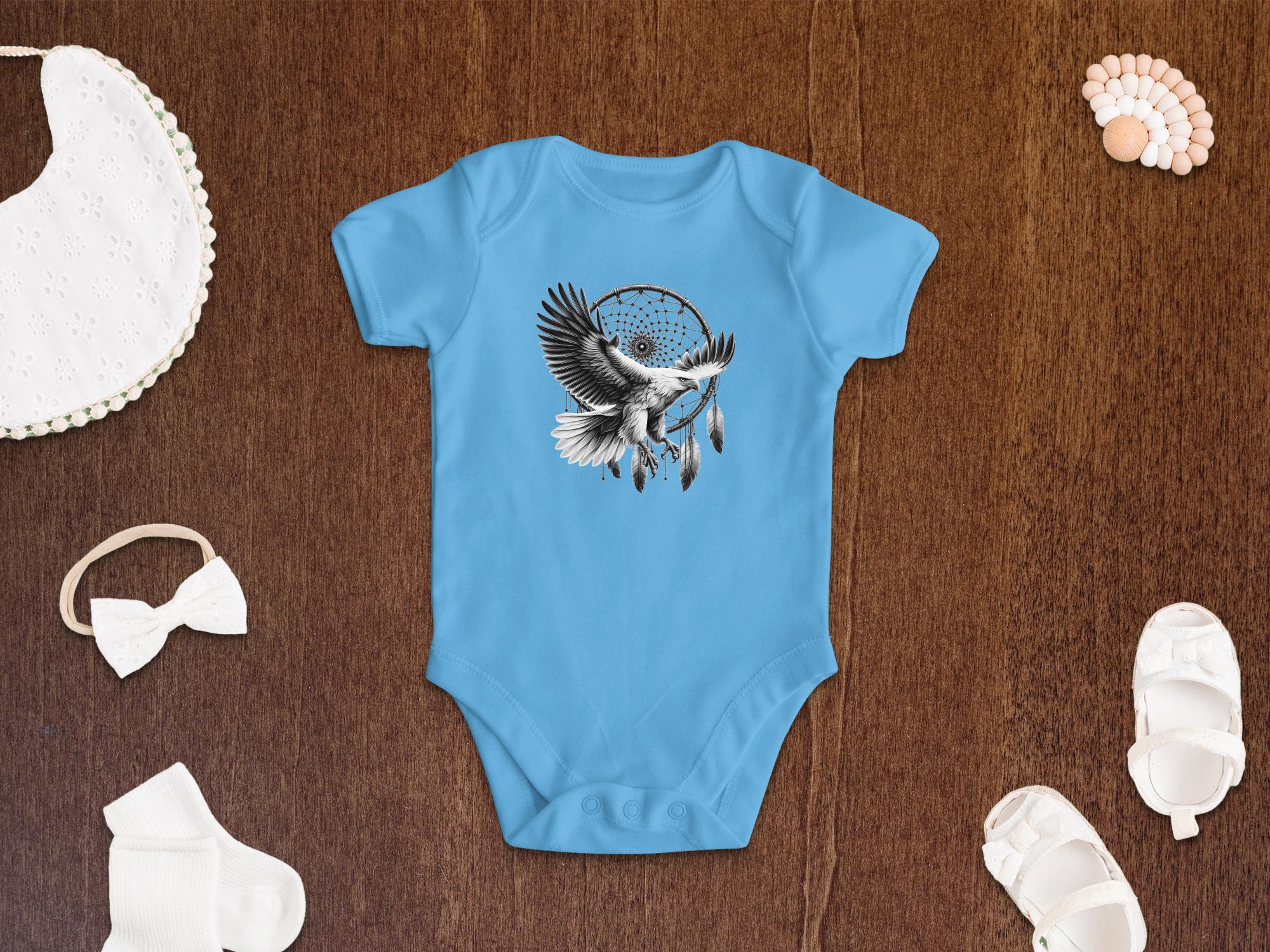 Dreamcatcher Eagle - Coloured Toddler Bodysuit Realistic Native American Talisman Unisex Mythology Tee Graphic Design