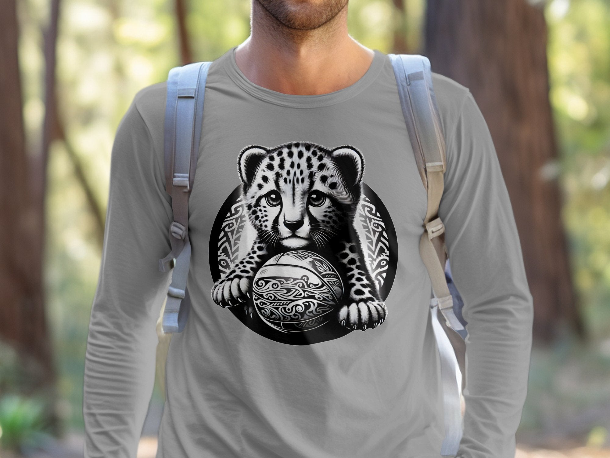 Cheetah World - Coloured Gildan Long Sleeve Realistic Animal Talisman Unisex Cute Tee Graphic Design