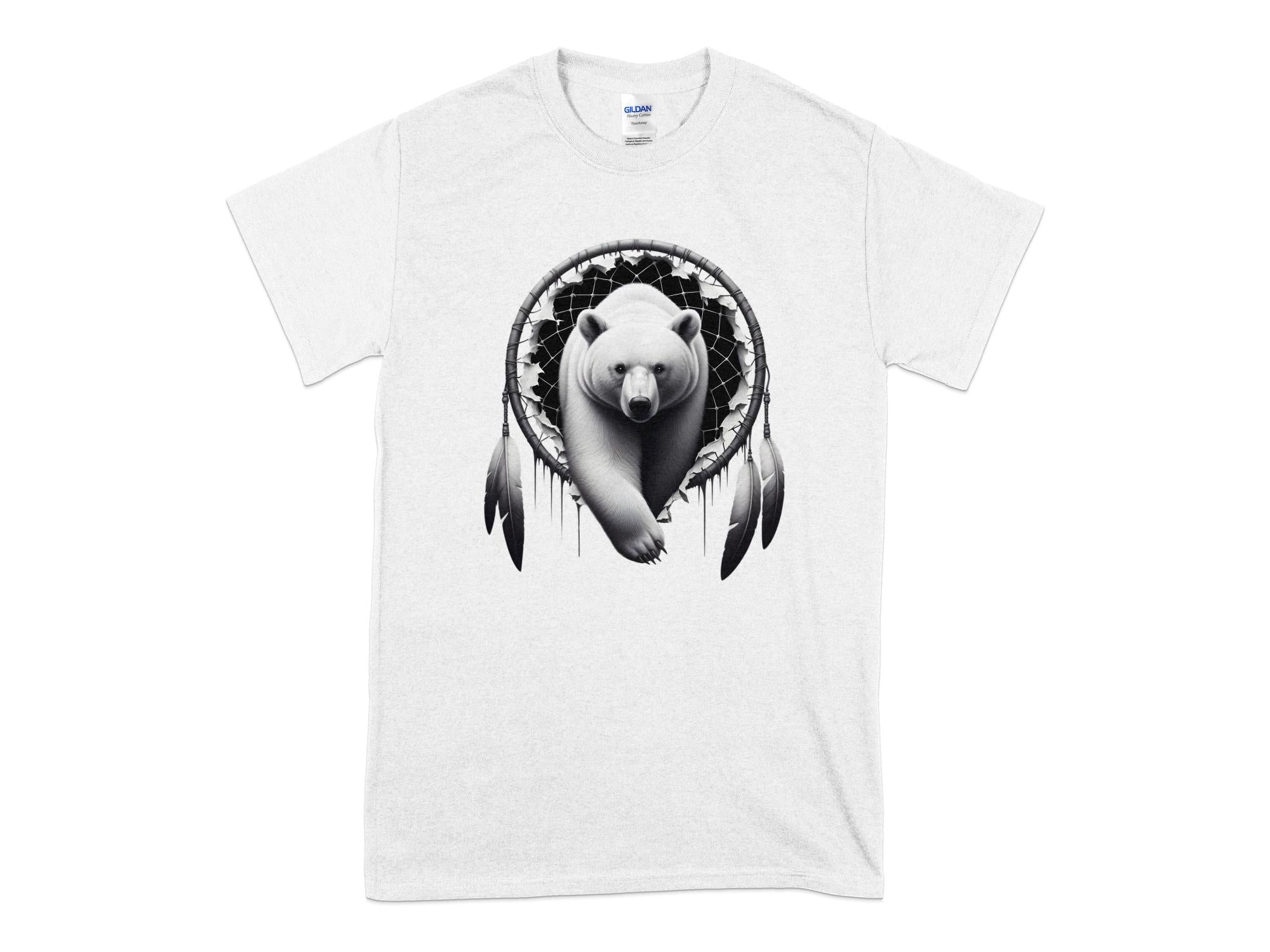 Dreamcatcher Bear - Coloured Gildan T-Shirt Realistic Native American Talisman Unisex Mythology Tee Graphic Design