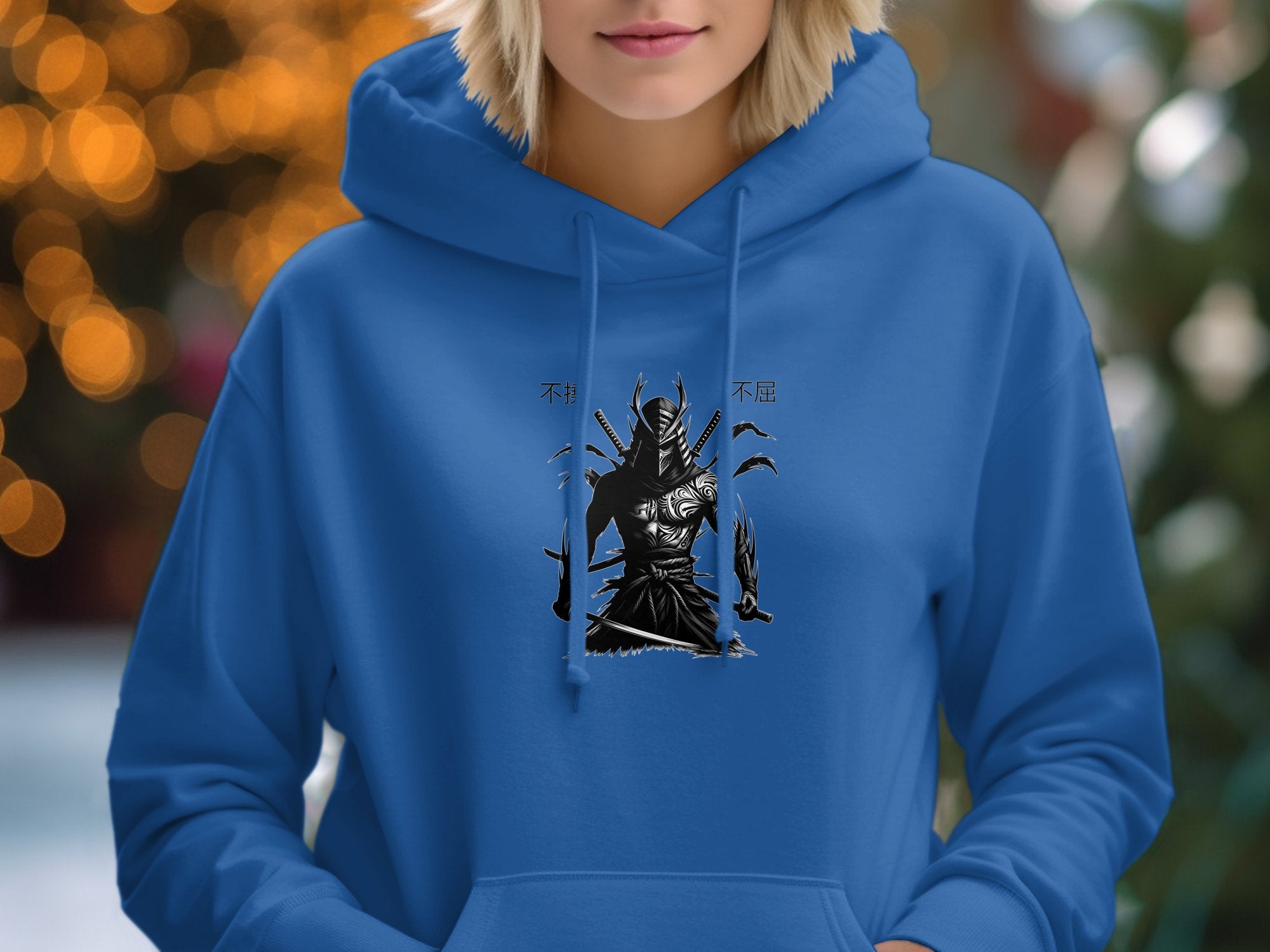 Samurai Ninja - Coloured Gildan Hoodie Japanese Talisman Unisex Cultural Symbolic Graphic Design