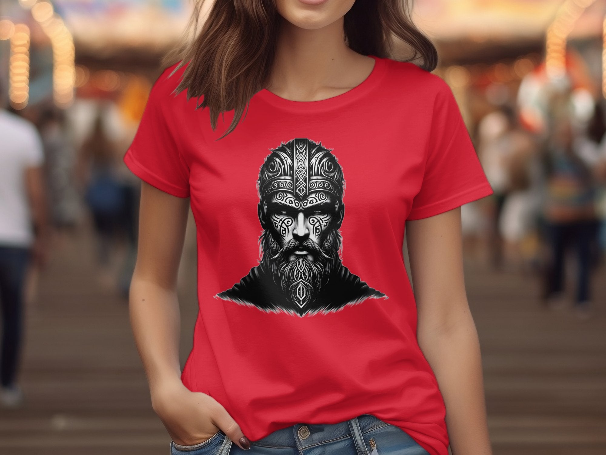 Viking Unyielding - Coloured Gildan T Shirt Realistic Norse Talisman Men Women Unisex Valhalla Tee Graphic Design