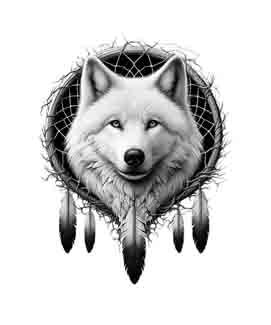 Dreamcatcher Wolf - Digital Art | PNG, JPEG & SVG | Instant Download for Apparel, Décor and Wall Art