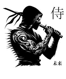 Samurai Ninja - Digital Art | PNG, JPEG & SVG | Instant Download for Apparel, Décor and Wall Art