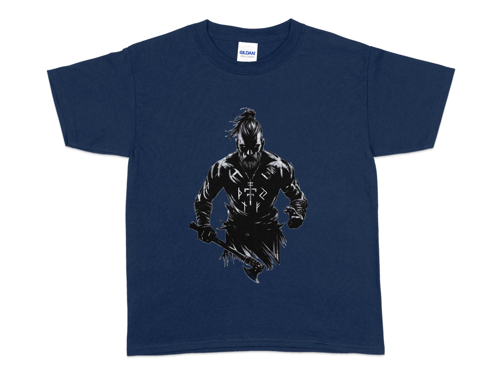 Viking Frenzy - Coloured Gildan Kids T Shirt Norse Talisman Unisex Valhalla Tee