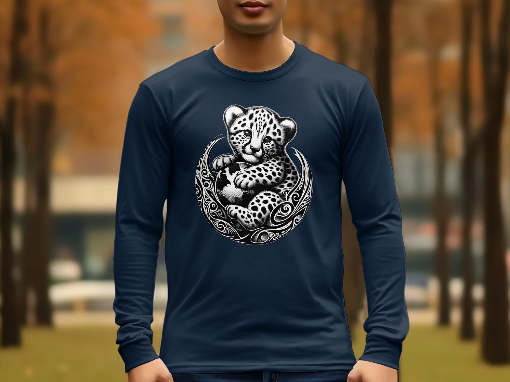 Cheetah World - Coloured Gildan Long Sleeve Realistic Animal Talisman Unisex Cute Tee Graphic Design