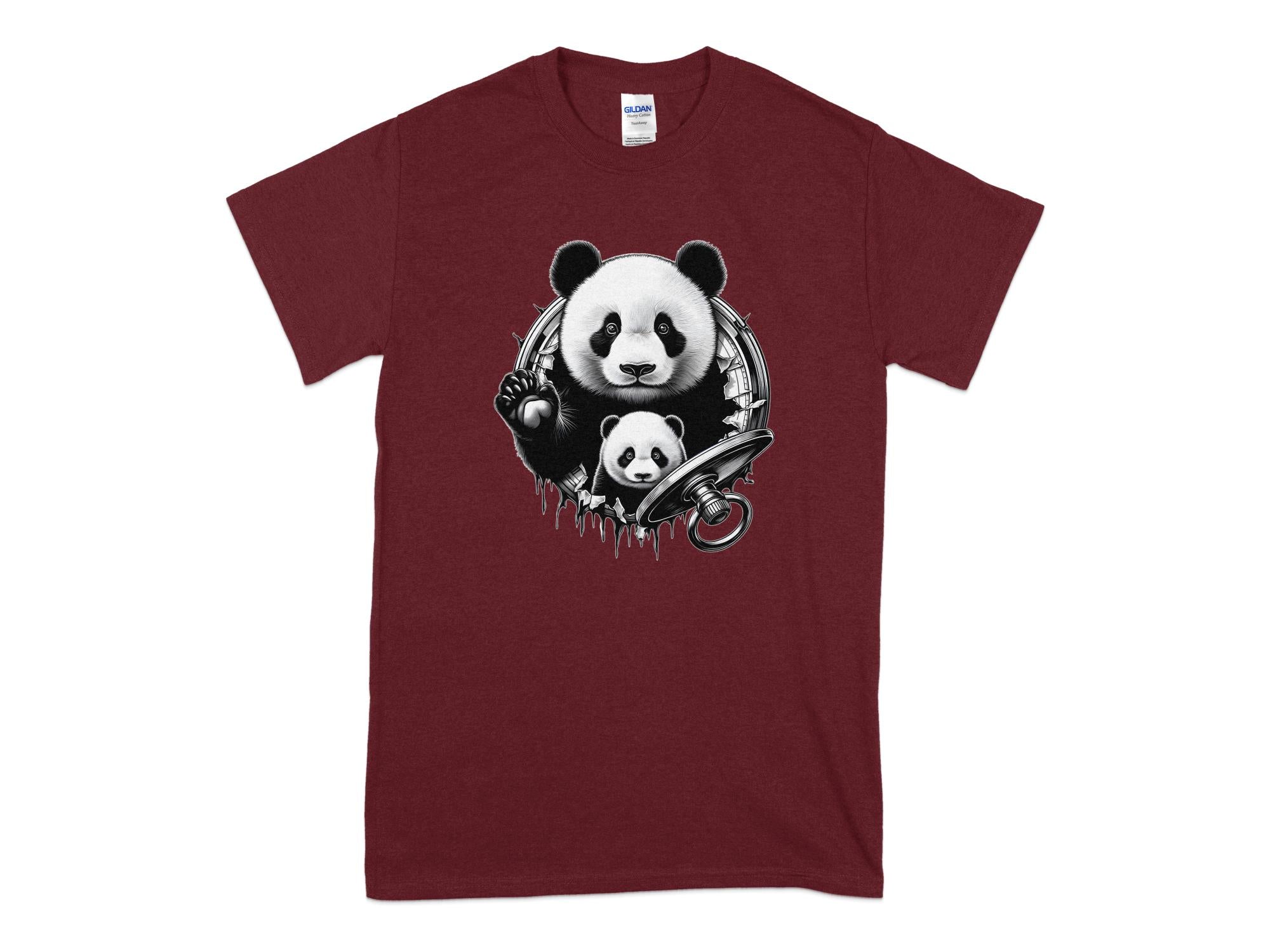 Panda - Coloured Gildan T-Shirt Realistic Animal Talisman Unisex Cute Tee Graphic Design