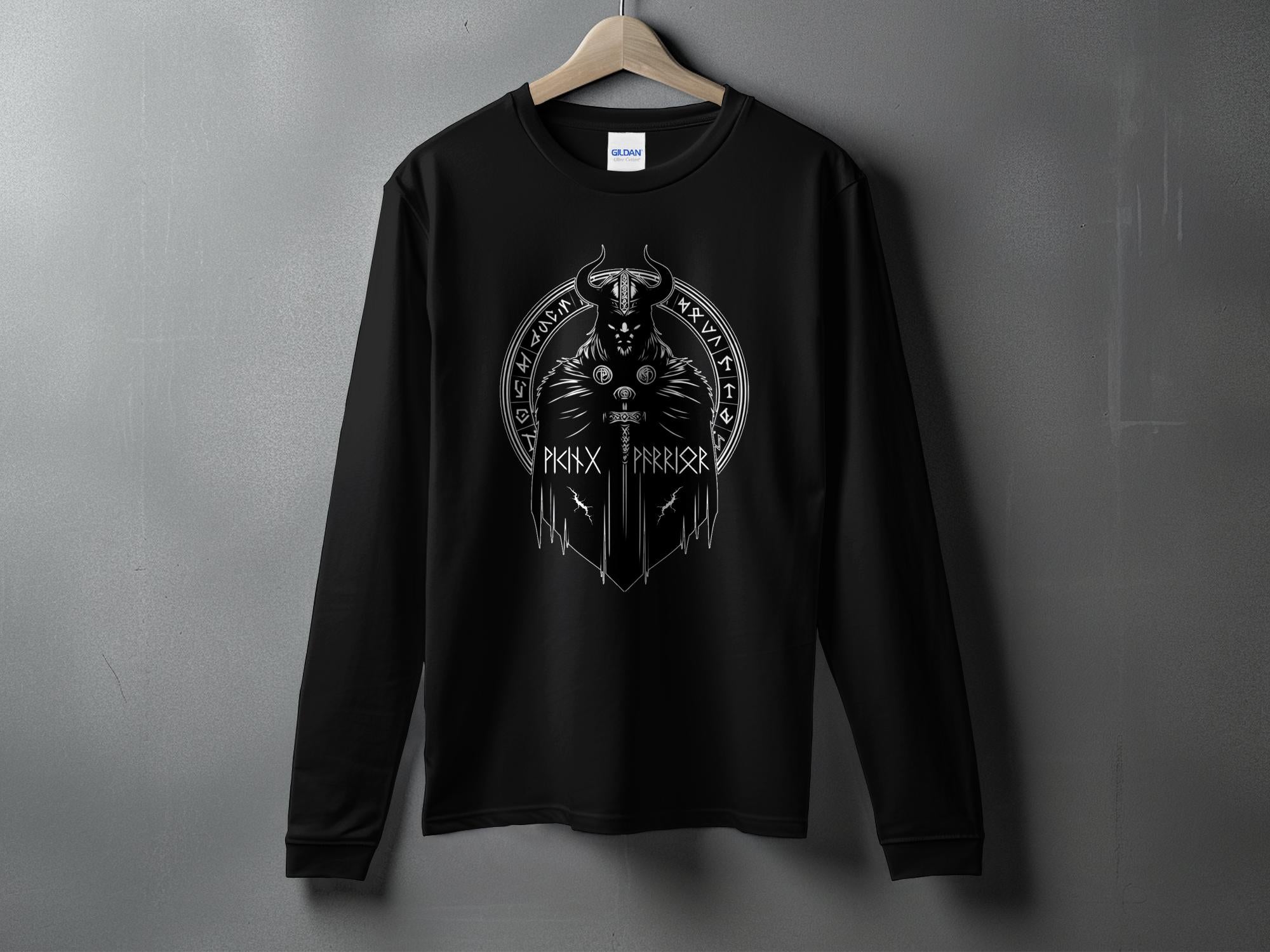 Viking Seer - Coloured Gildan Long Sleeve Shirt  Norse Talisman Men Women Unisex Valhalla Tee