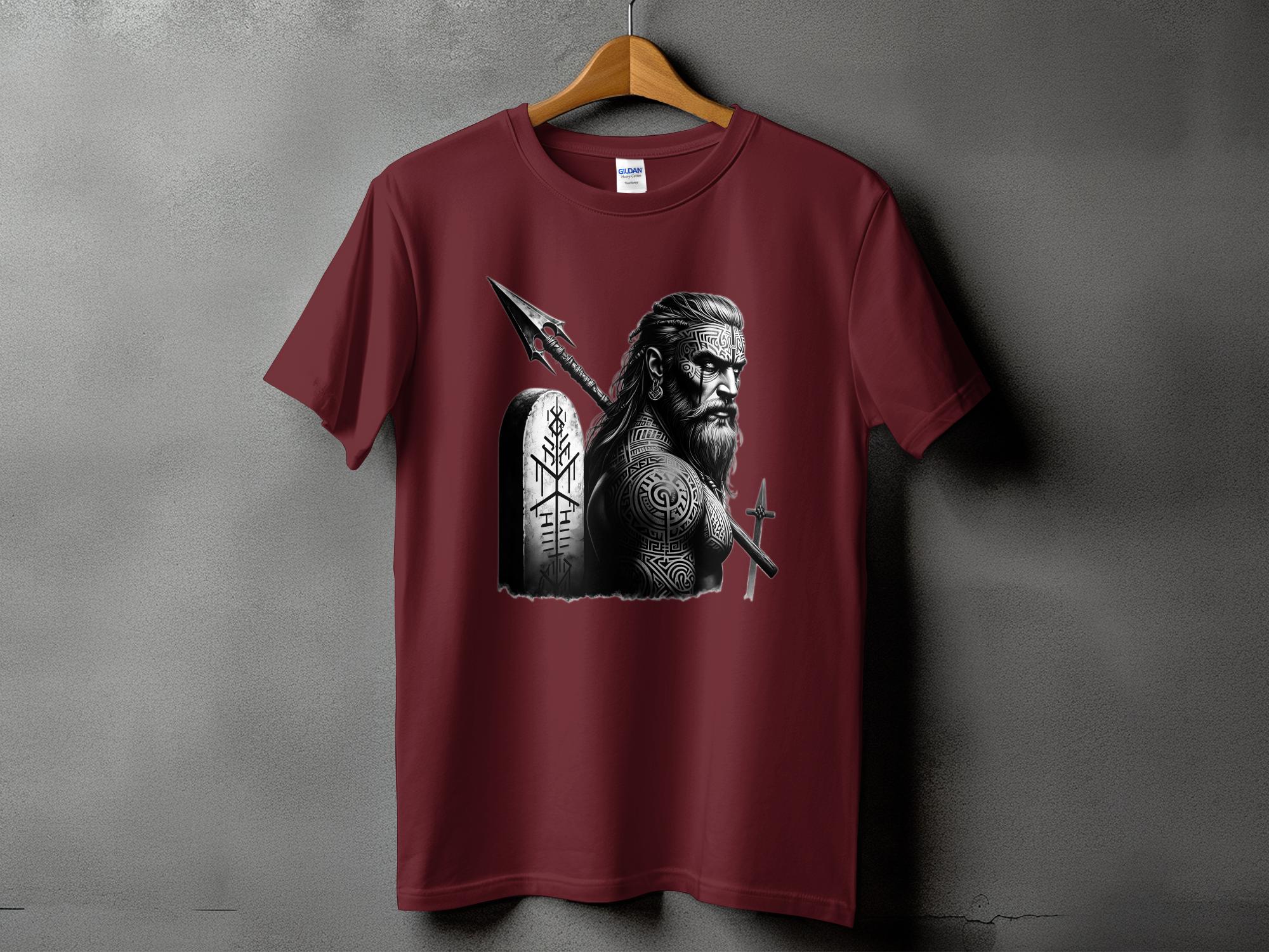 Viking Heroism - Coloured Gildan T Shirt Realistic Norse Talisman Men Women Unisex Valhalla Tee Graphic Design