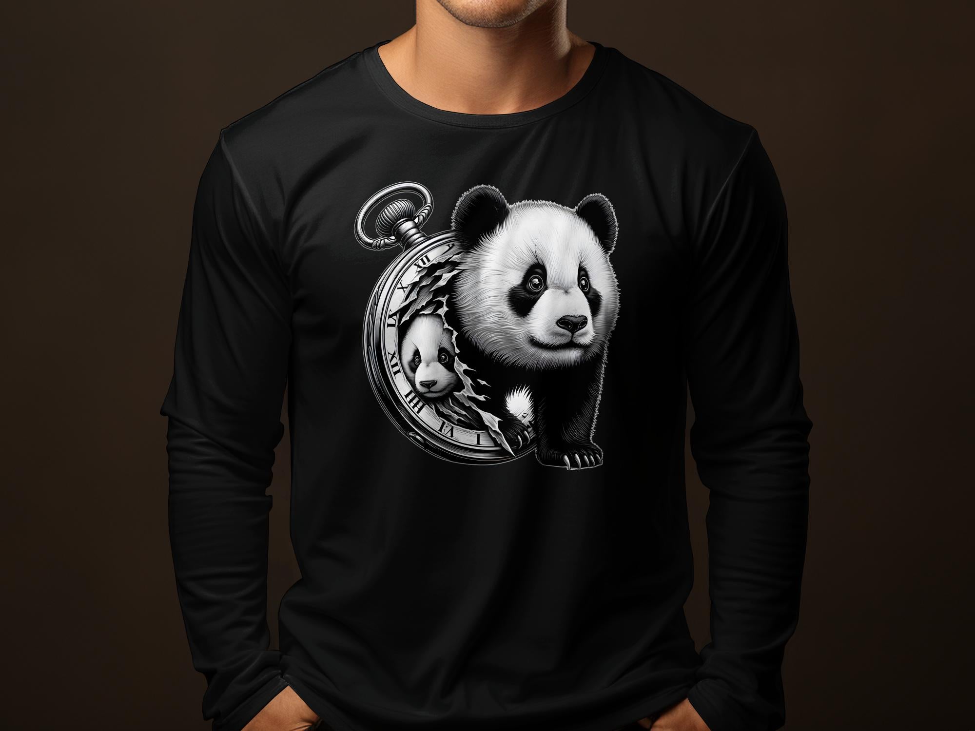 Panda - Coloured Gildan Long Sleeve Realistic Animal Talisman Unisex Cute Tee Graphic Design