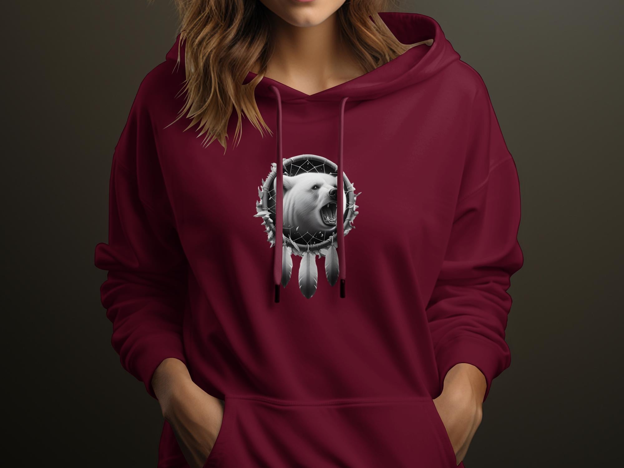 Dreamcatcher Bear - Coloured Gildan Hoodie Realistic Native American Talisman Unisex Mythology Tee Graphic Design