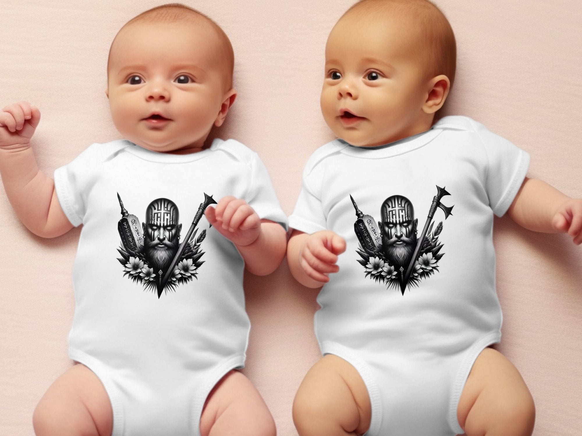 Viking Vigor - Coloured Toddler Bodysuit Realistic Norse Talisman Unisex Valhalla Tee Graphic Design