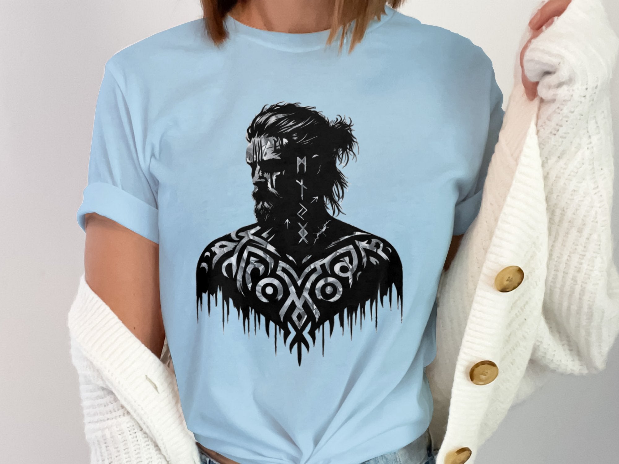 Viking Reflection - Coloured Gildan T Shirt Norse Talisman Men Women Unisex Valhalla Tee