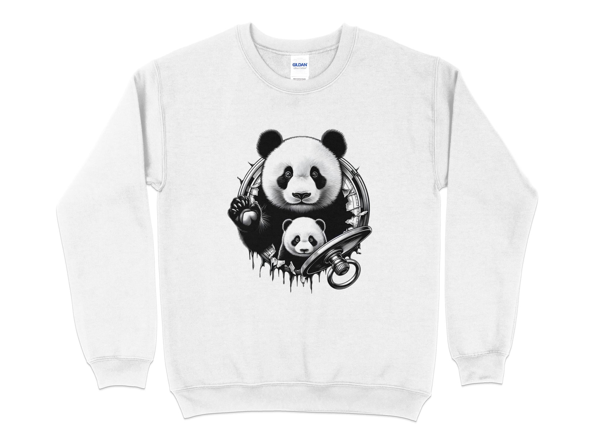 Panda - Coloured Gildan Sweatshirt Realistic Animal Talisman Unisex Cute Tee Graphic Design