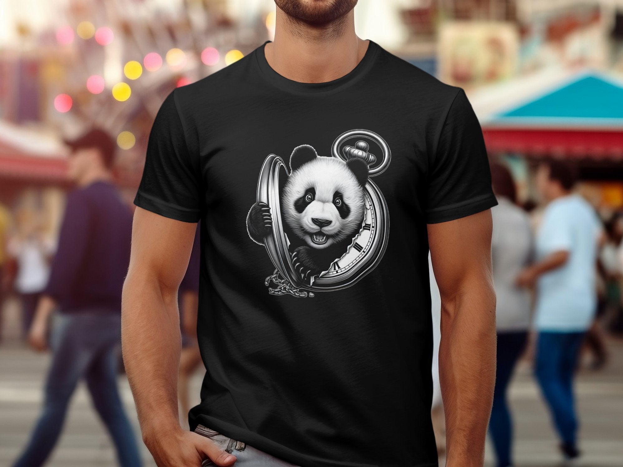 Panda - Coloured Gildan T-Shirt Realistic Animal Talisman Unisex Cute Tee Graphic Design