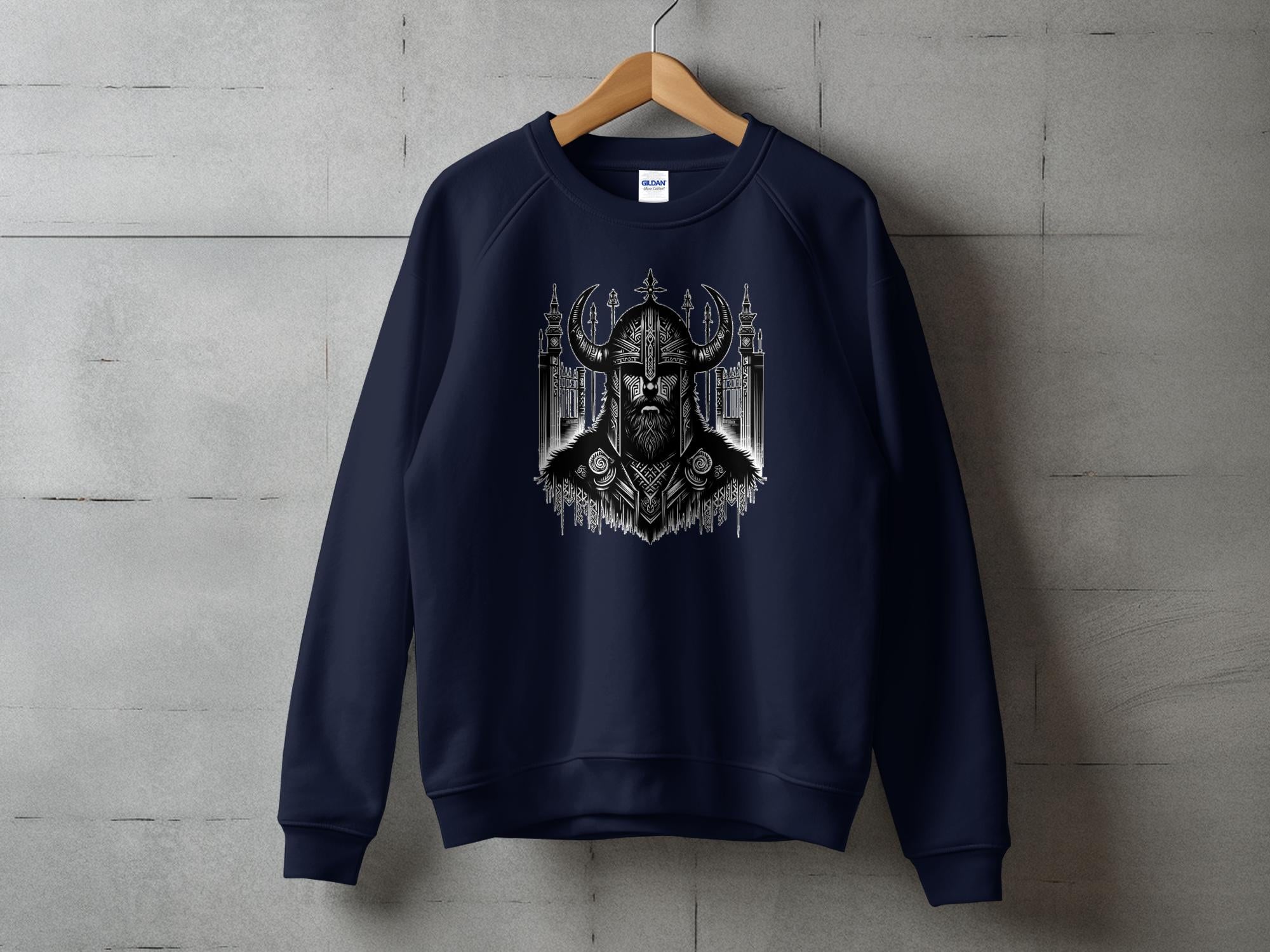 Viking Resolve - Coloured Gildan Sweatshirt Realistic Norse Talisman Men Women Unisex Valhalla Tee Graphic Design