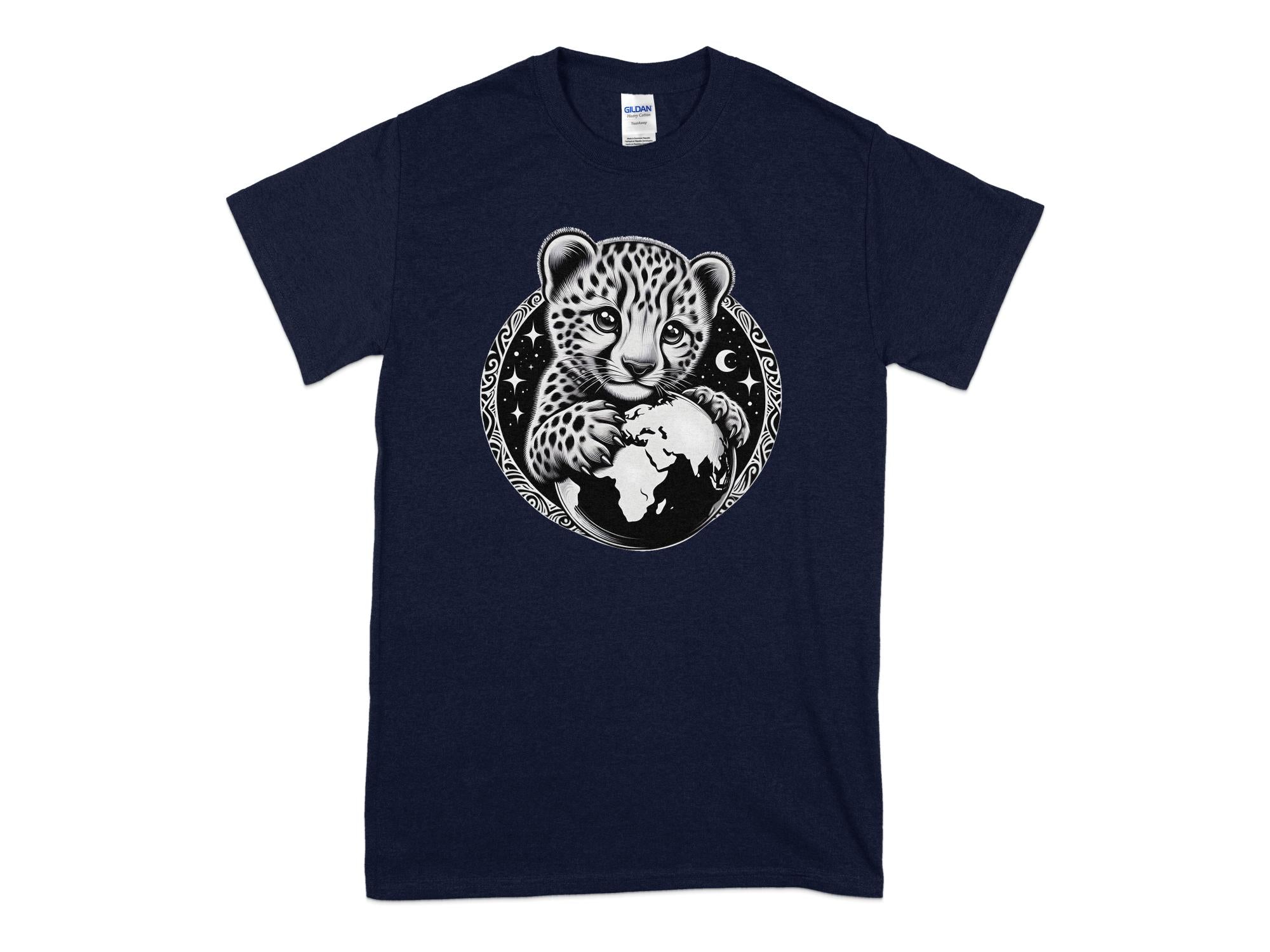 Cheetah World - Coloured Gildan T-Shirt Realistic Animal Talisman Unisex Cute Tee Graphic Design