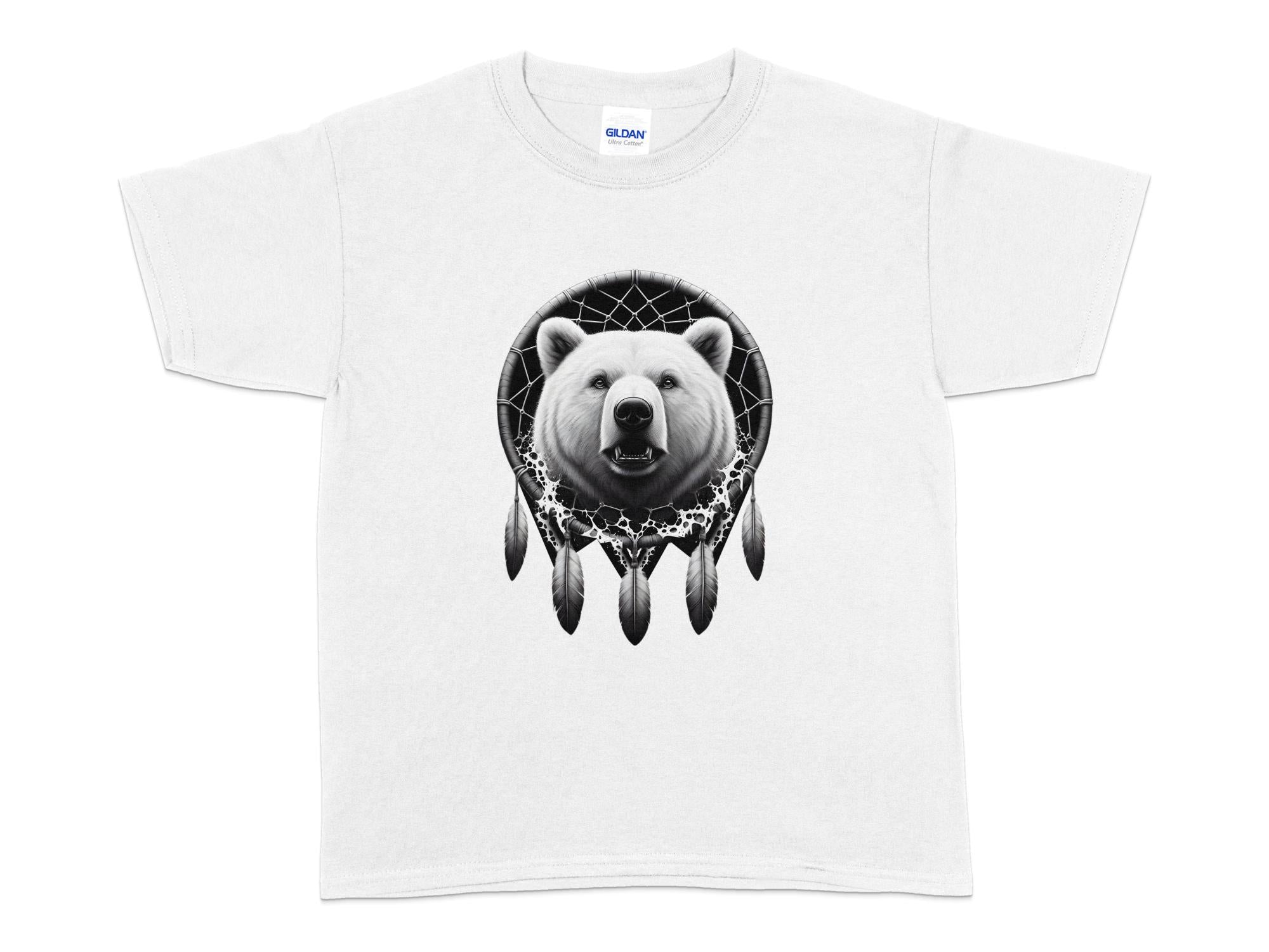 Dreamcatcher Bear - Coloured Gildan Kids T Shirt Realistic Native American Talisman Unisex Mythology Tee Graphic Design