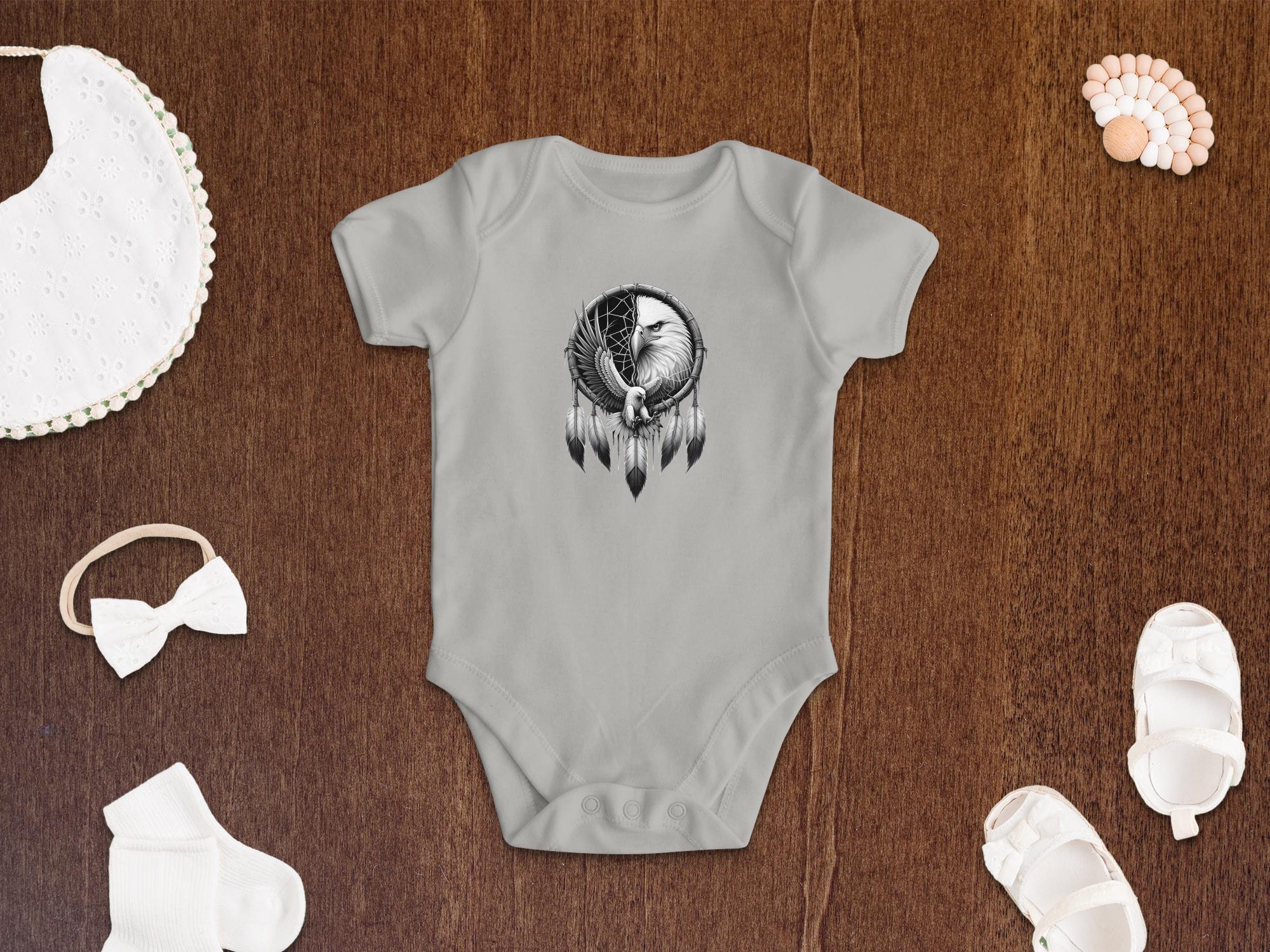 Dreamcatcher Eagle - Coloured Toddler Bodysuit Realistic Native American Talisman Unisex Mythology Tee Graphic Design